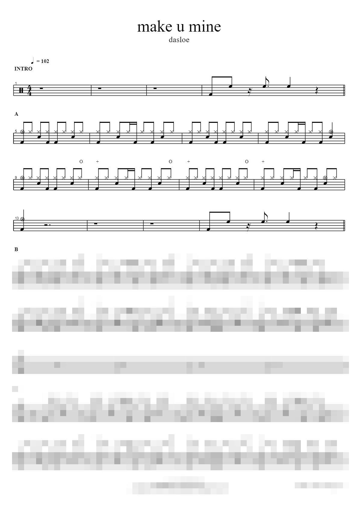 make u mine Sheet Music Preview