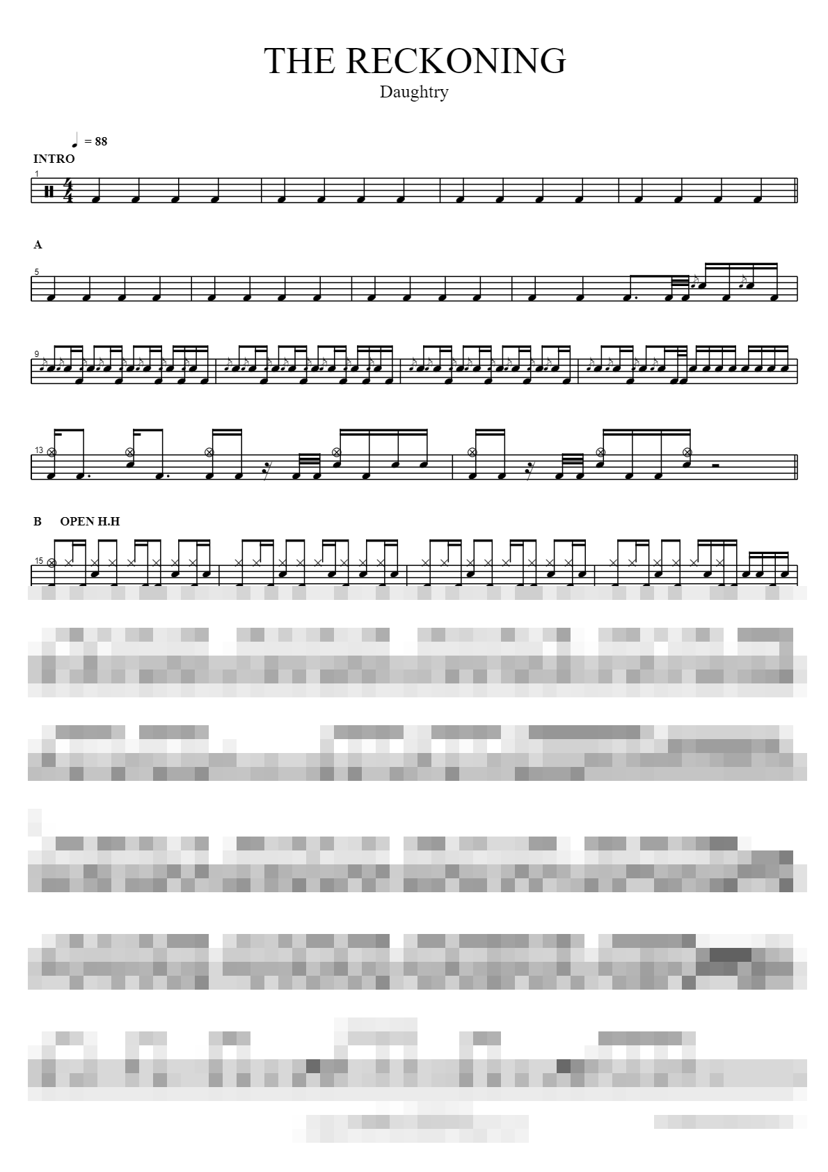 THE RECKONING Sheet Music Preview