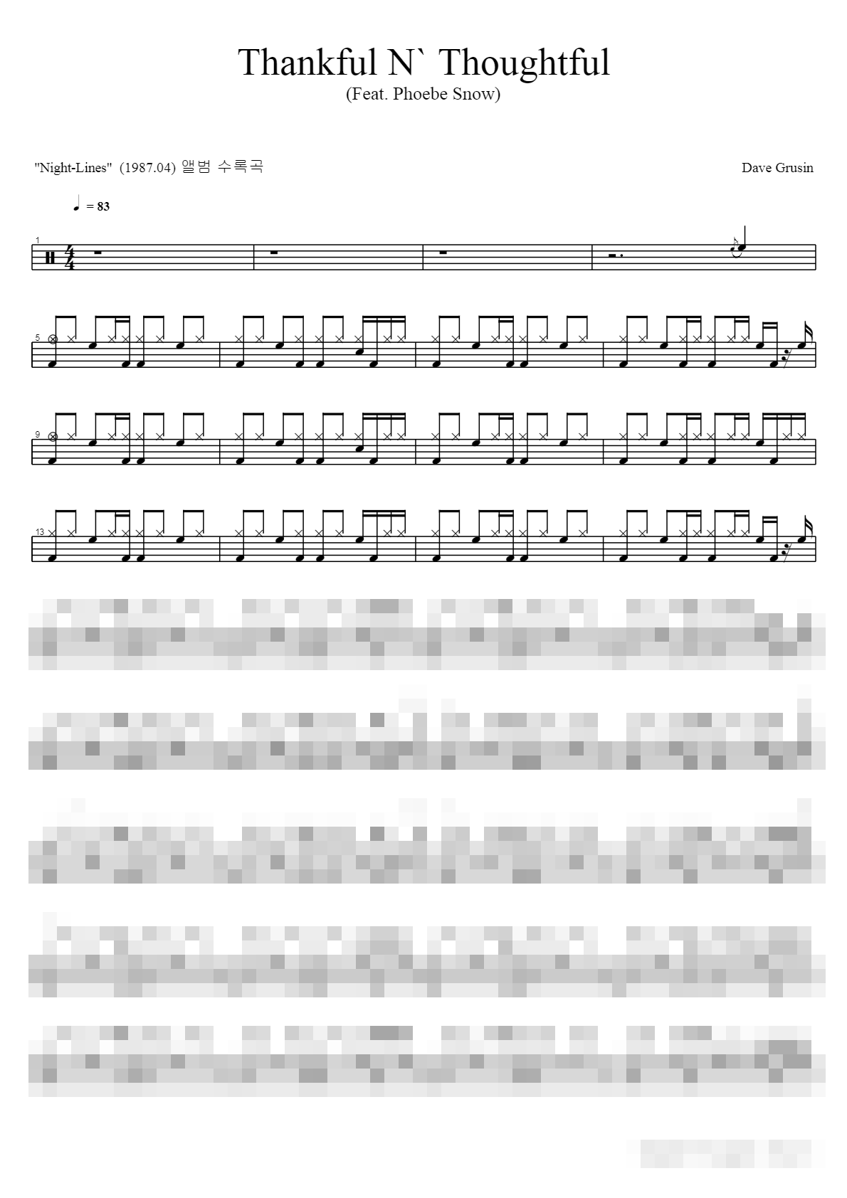Thankful N Thoughtful Sheet Music Preview