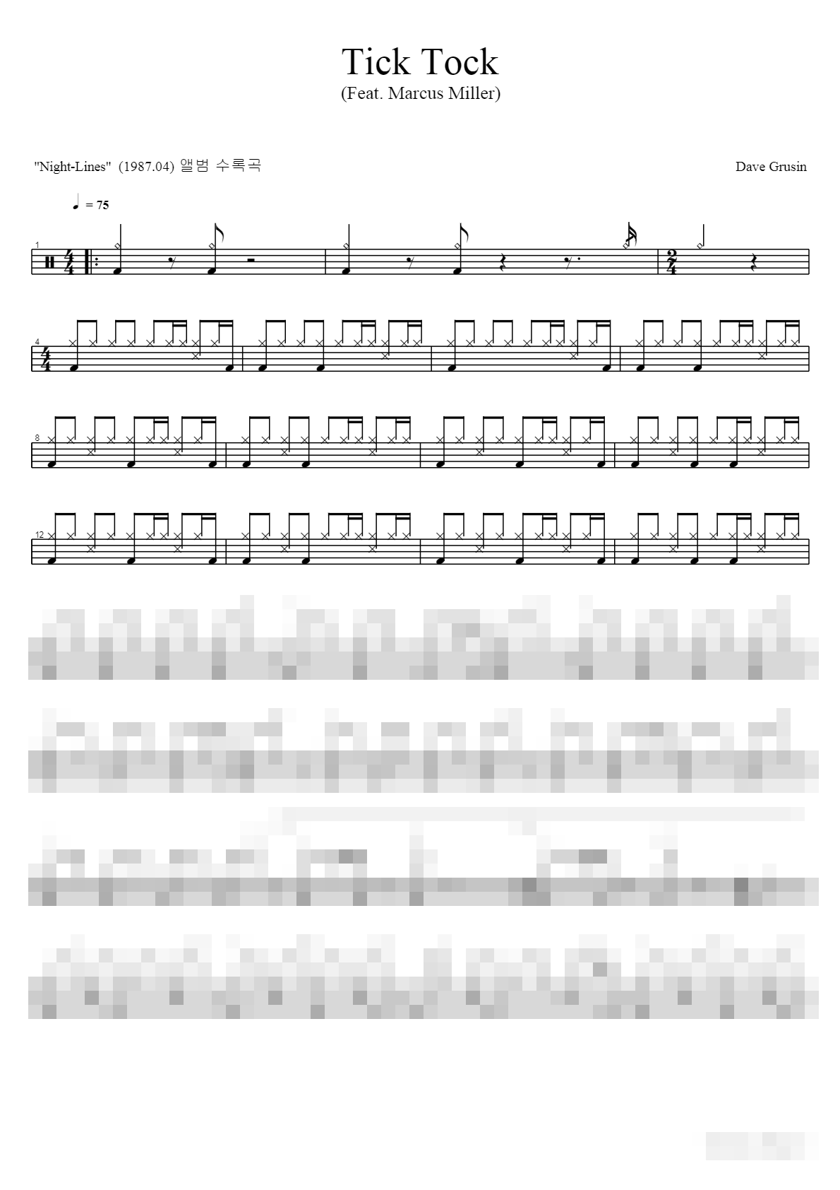 Tick Tock Sheet Music Preview