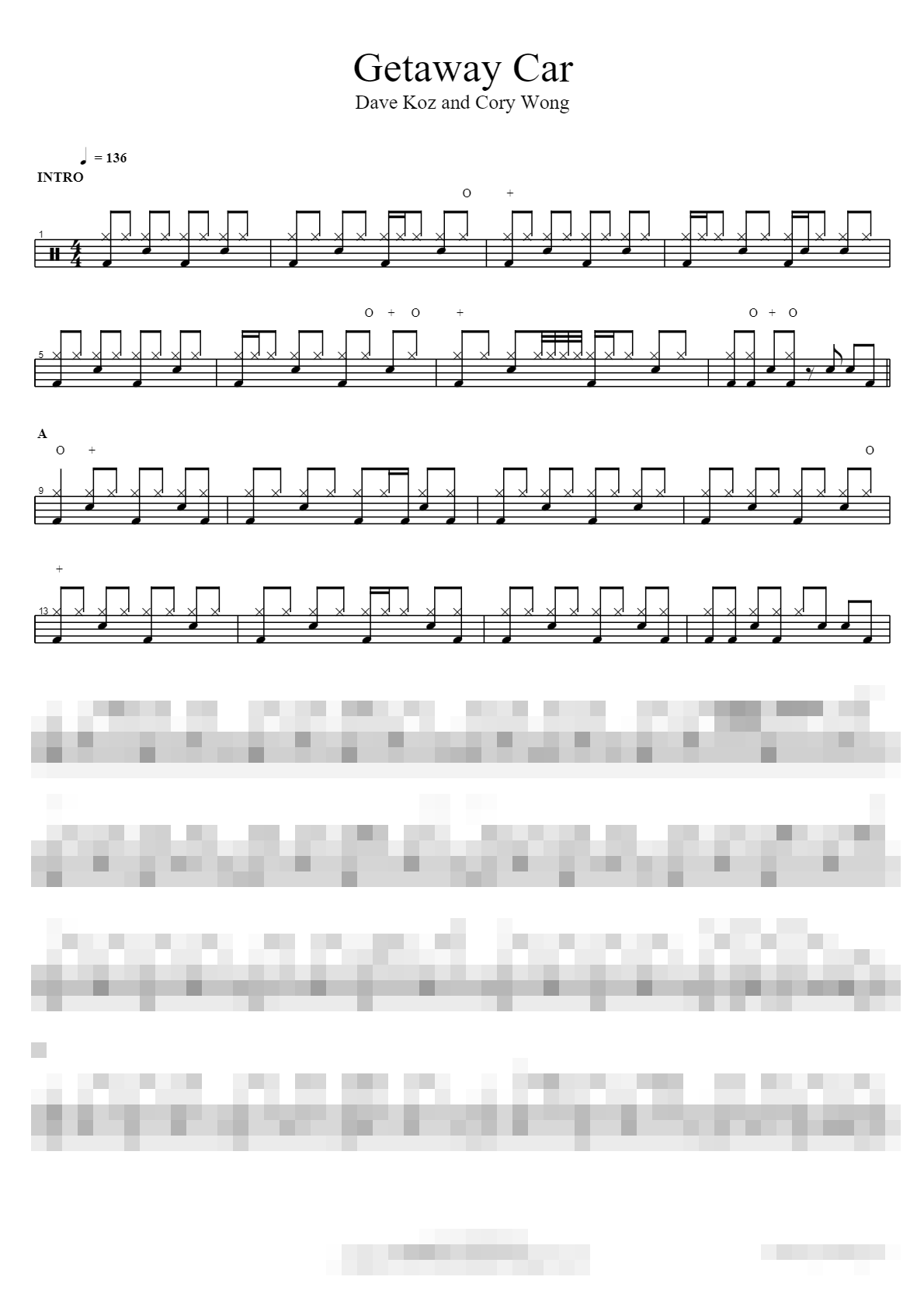 Getaway Car Sheet Music Preview