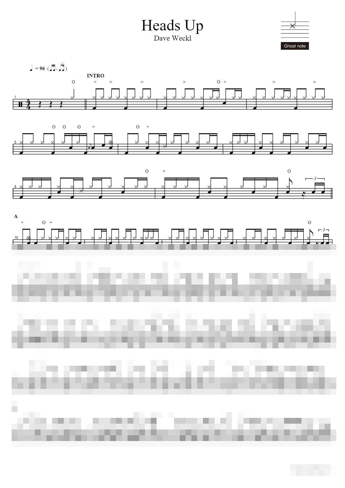 Heads Up Sheet Music Preview