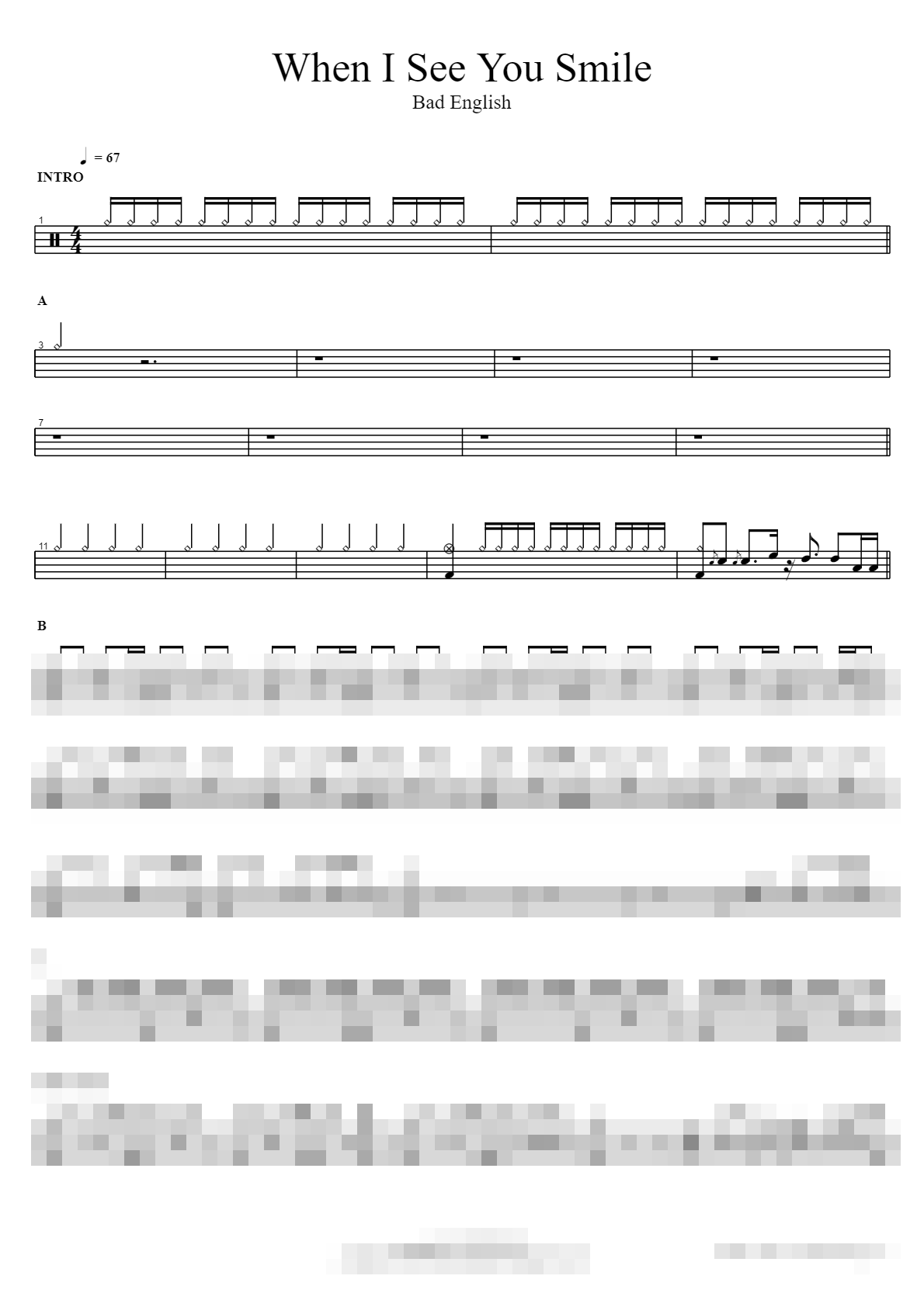 When I See You Smile Sheet Music Preview