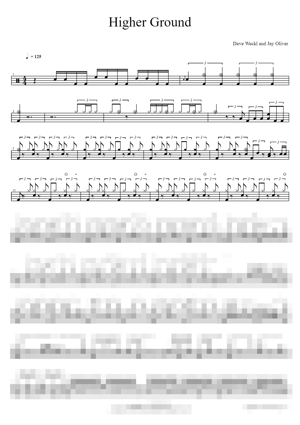 Higher Ground Sheet Music Preview