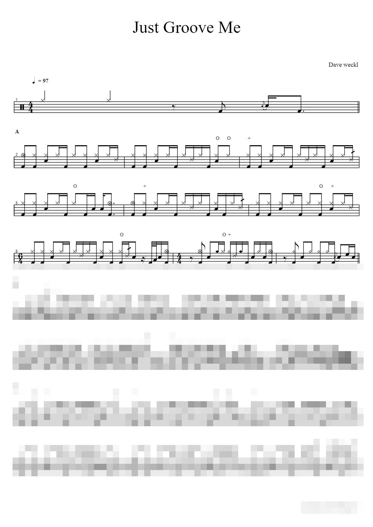 Just Groove Me Sheet Music Preview