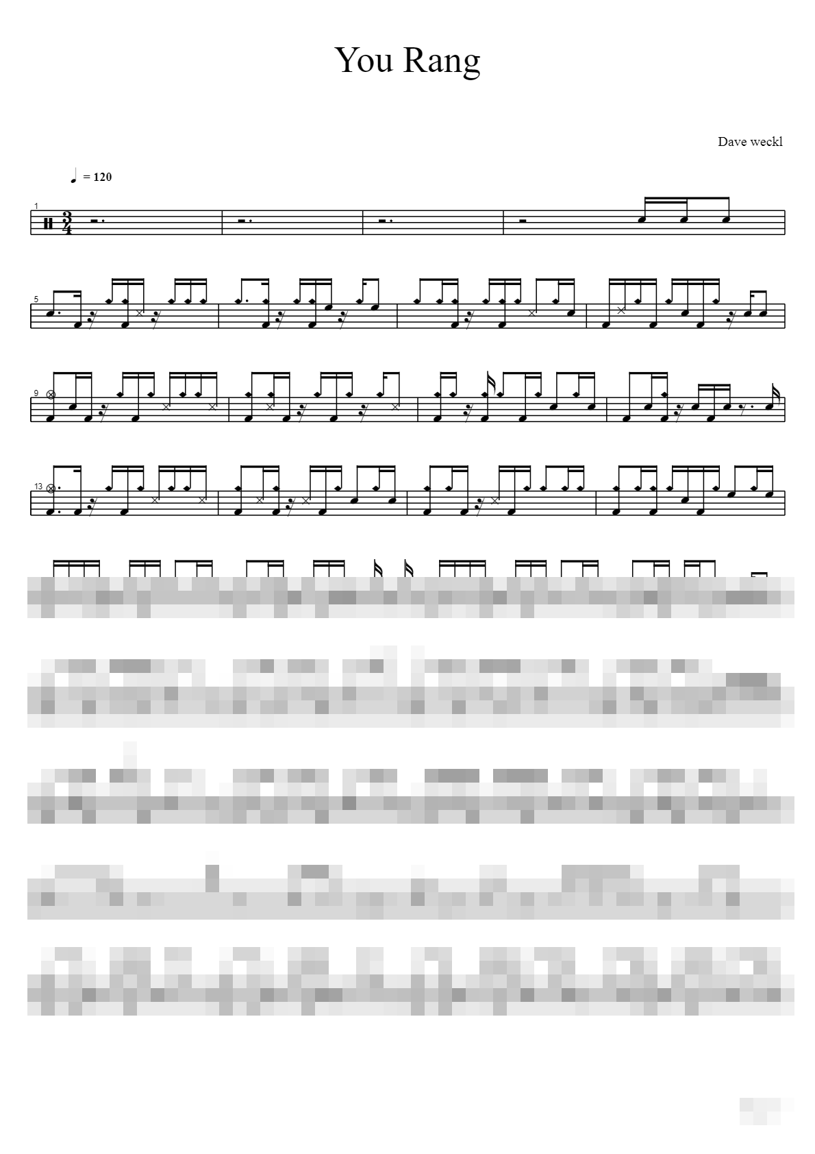 You Rang Sheet Music Preview