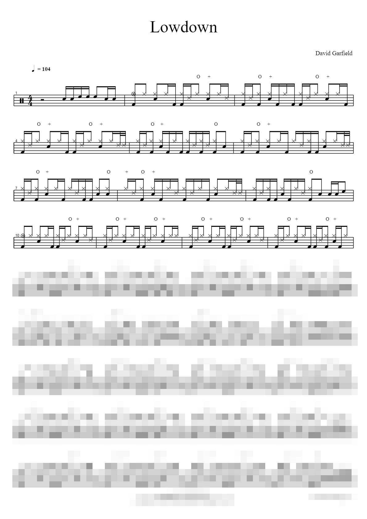 Lowdown Sheet Music Preview