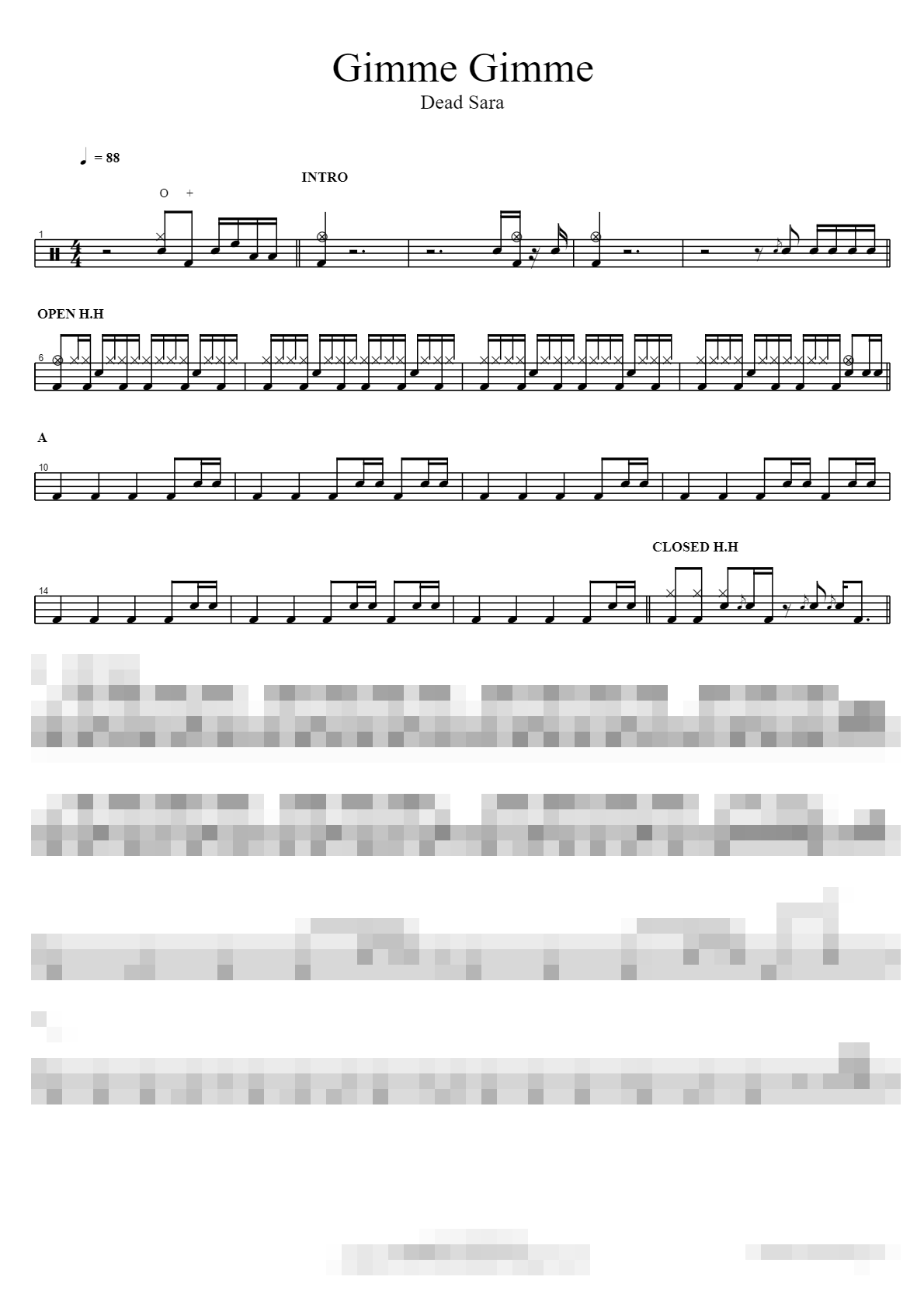 Gimme Gimme Sheet Music Preview