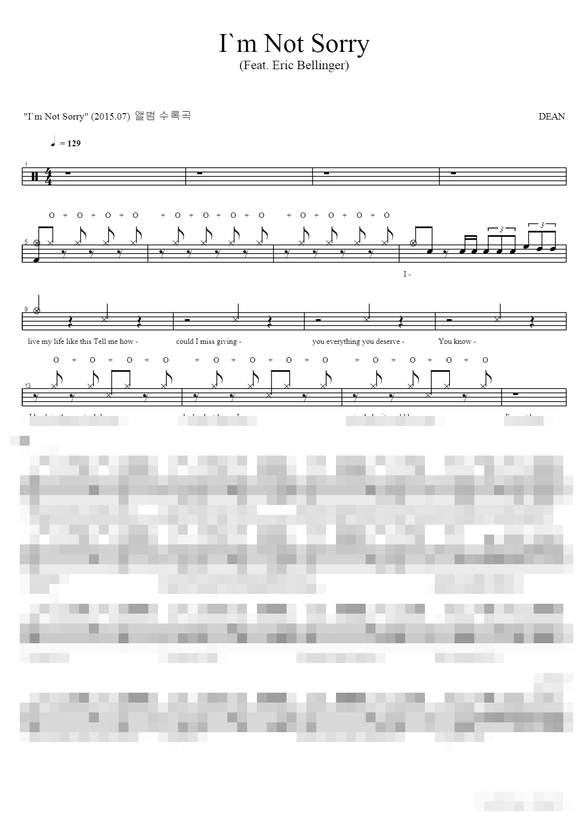 I`m Not Sorry (Feat. Eric Bellinger) Sheet Music Preview