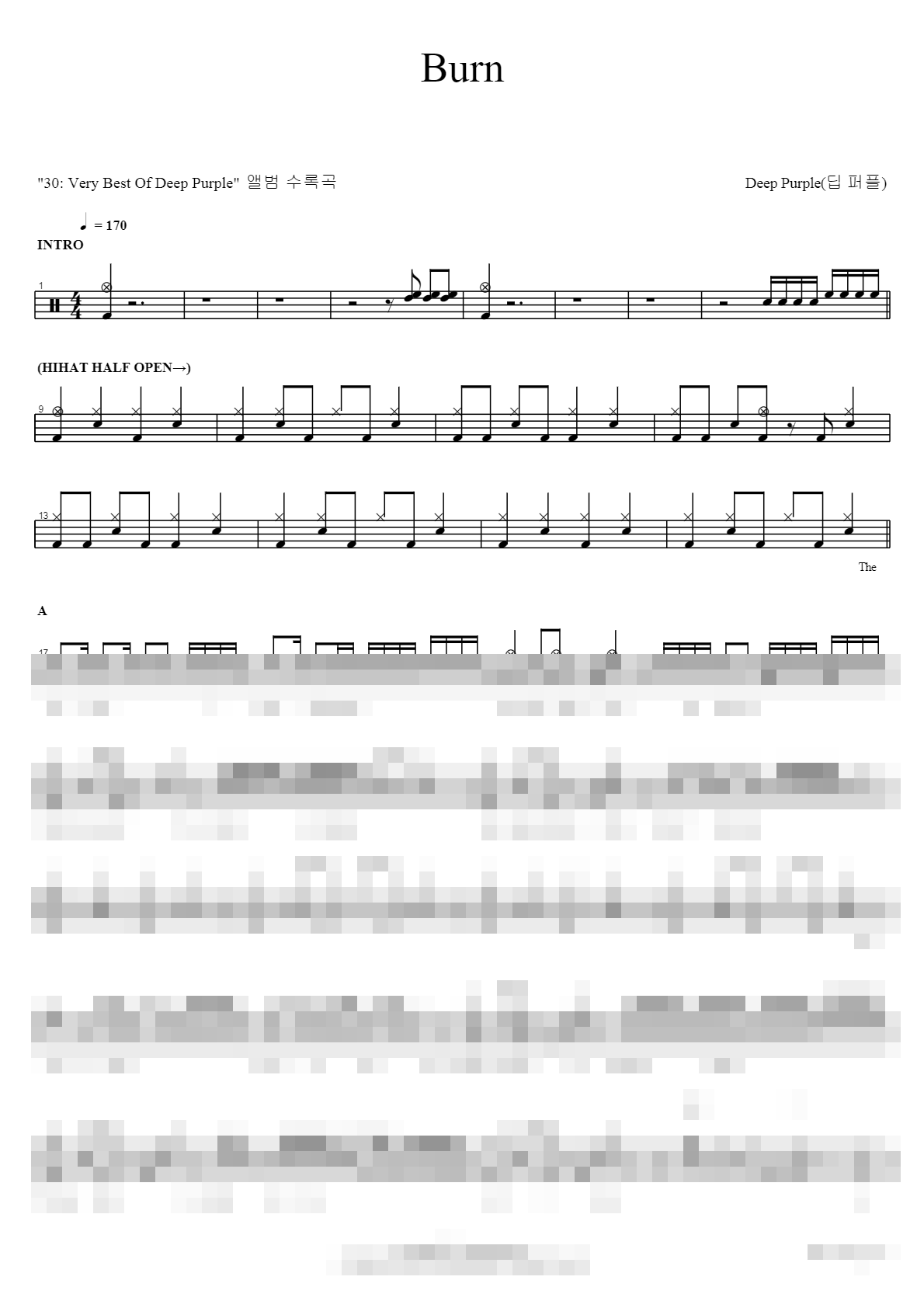 Burn Sheet Music Preview