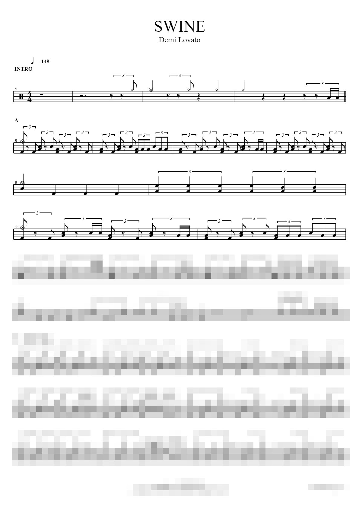SWINE Sheet Music Preview