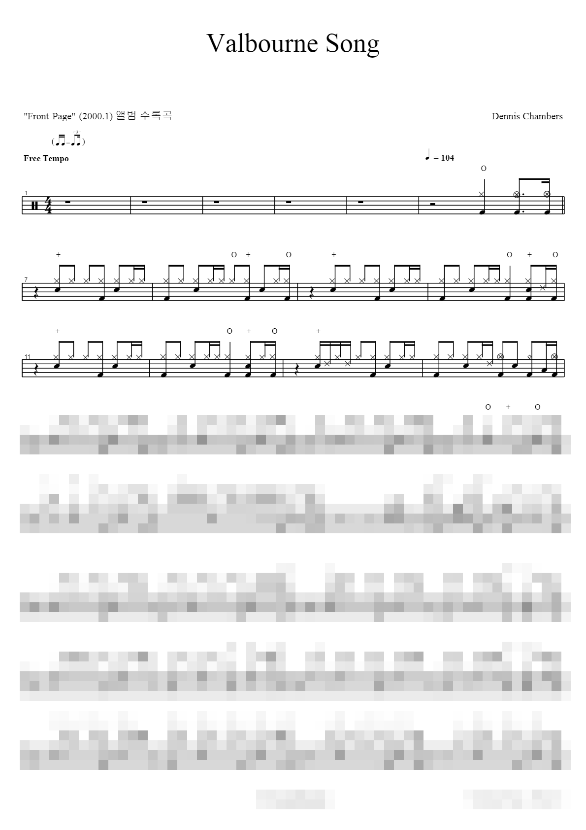 Valbonnes Song Sheet Music Preview