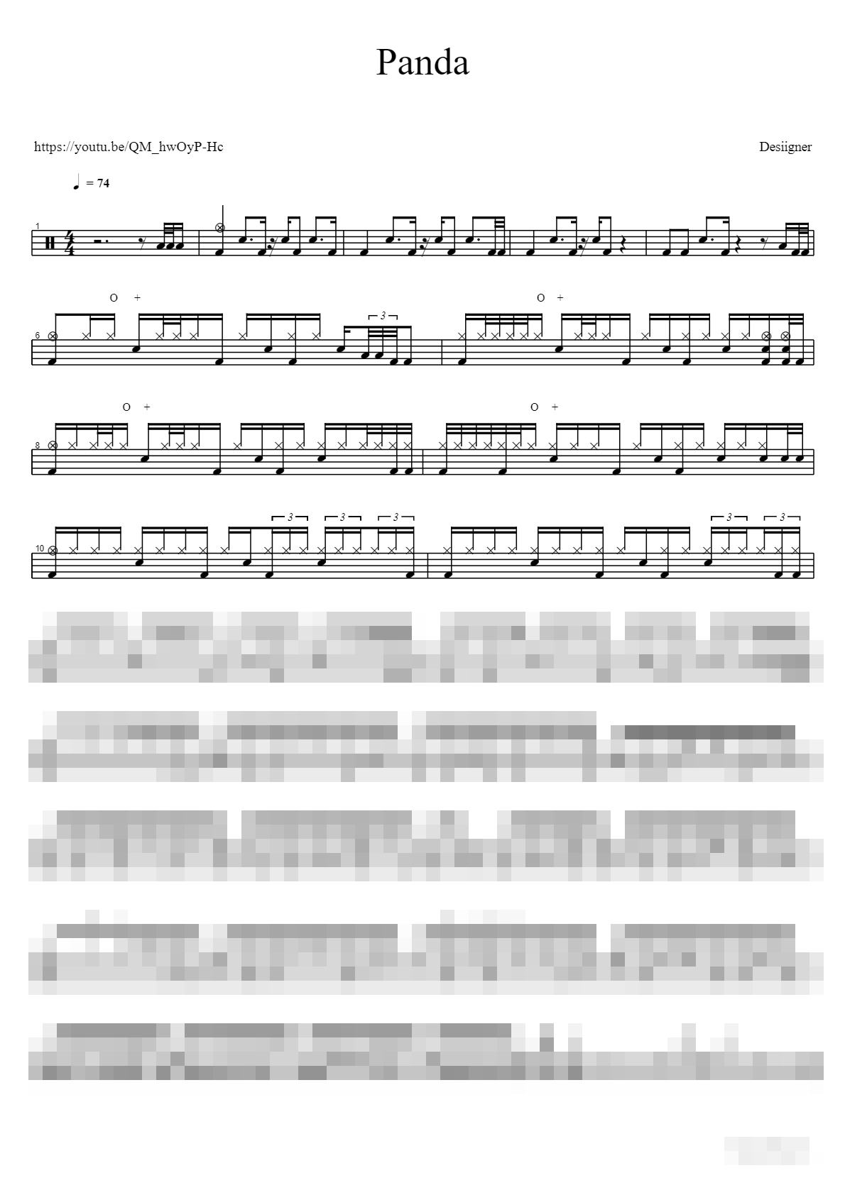 Panda Sheet Music Preview