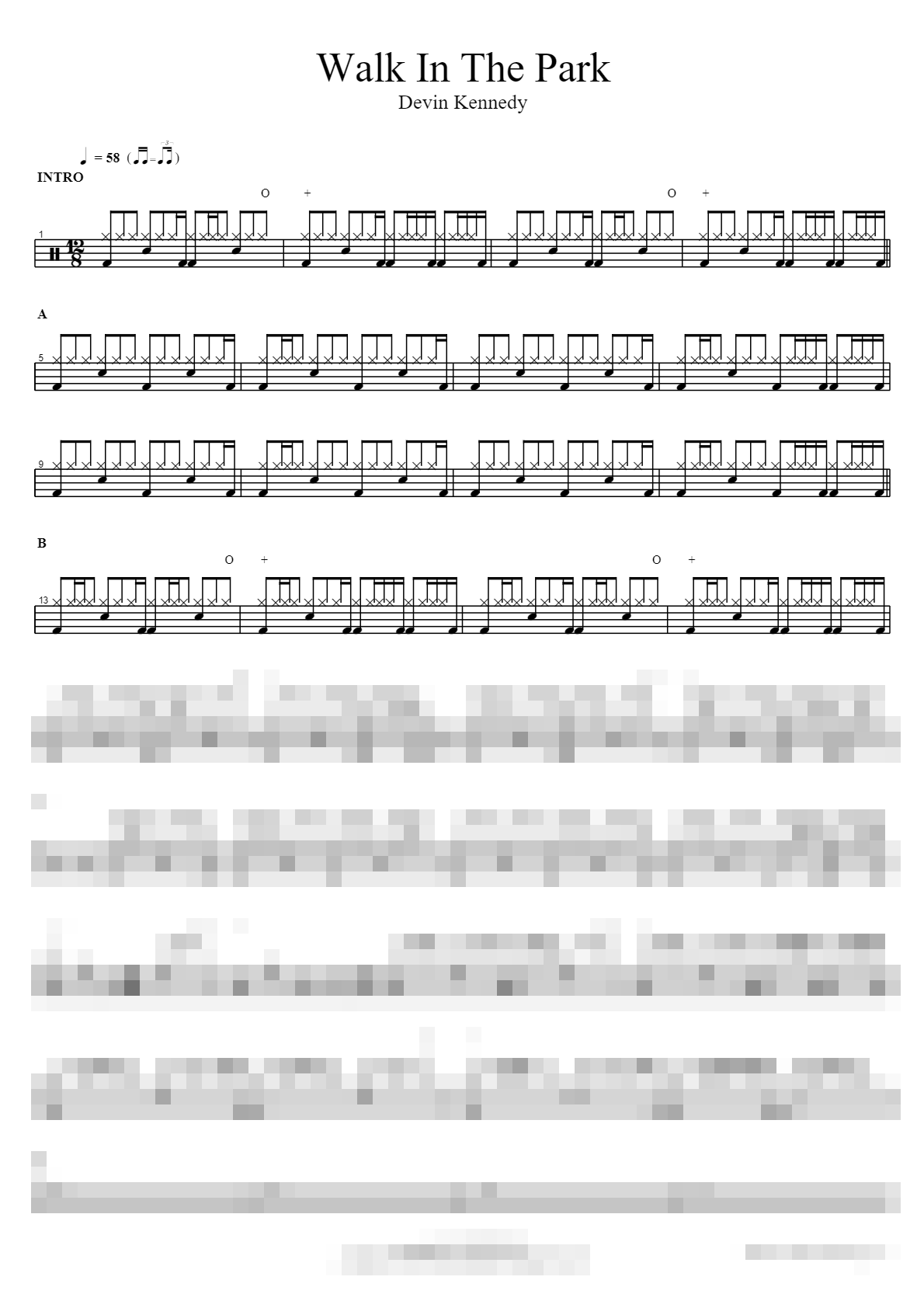 Walk In The Park Sheet Music Preview