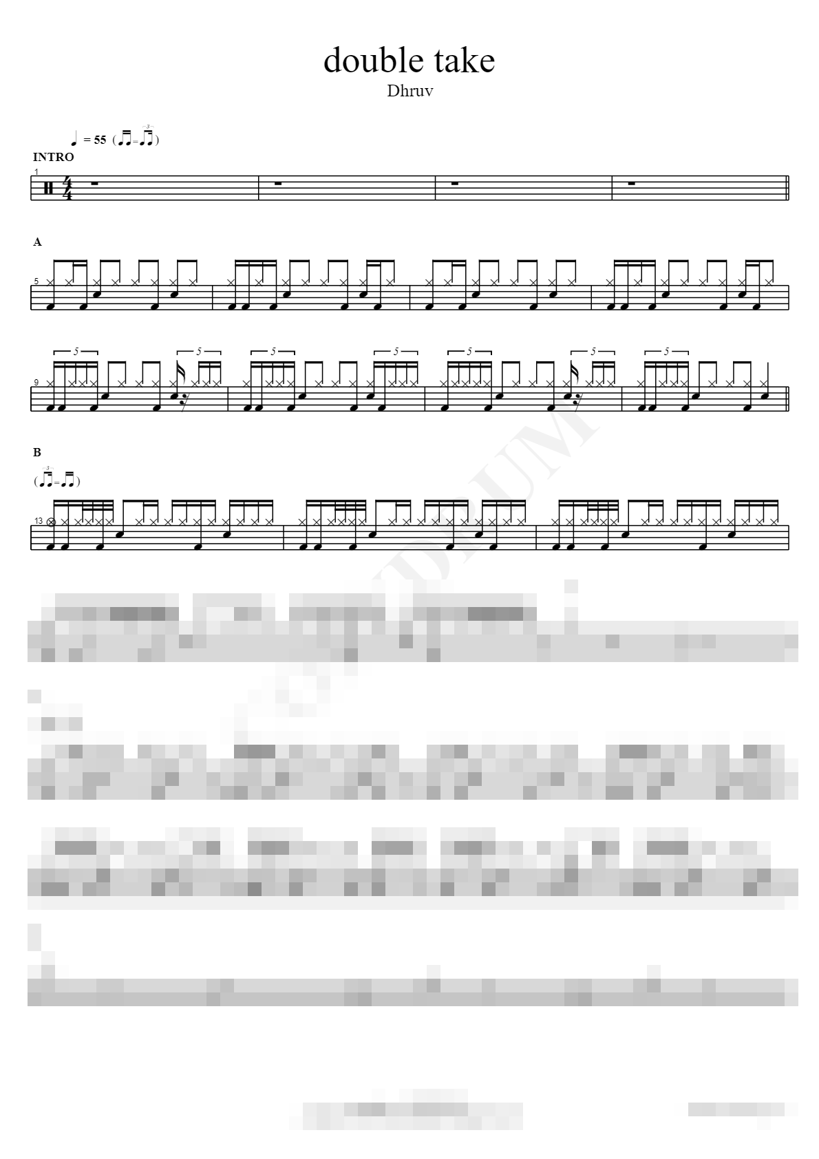 double take Sheet Music Preview