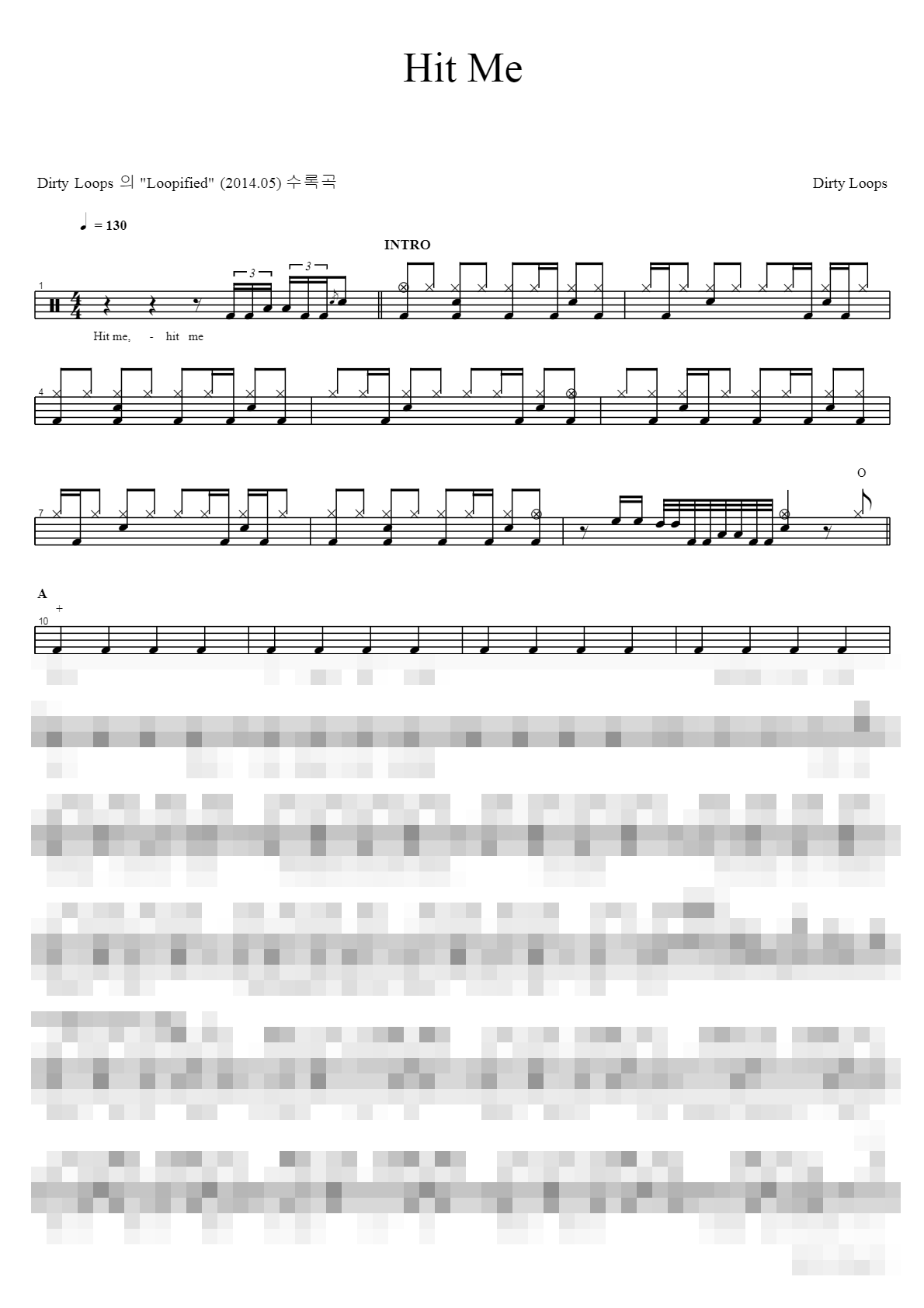 hit me Sheet Music Preview