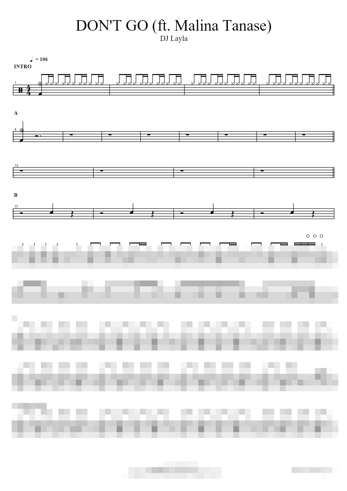 DON'T GO (ft. Malina Tanase) Sheet Music Preview