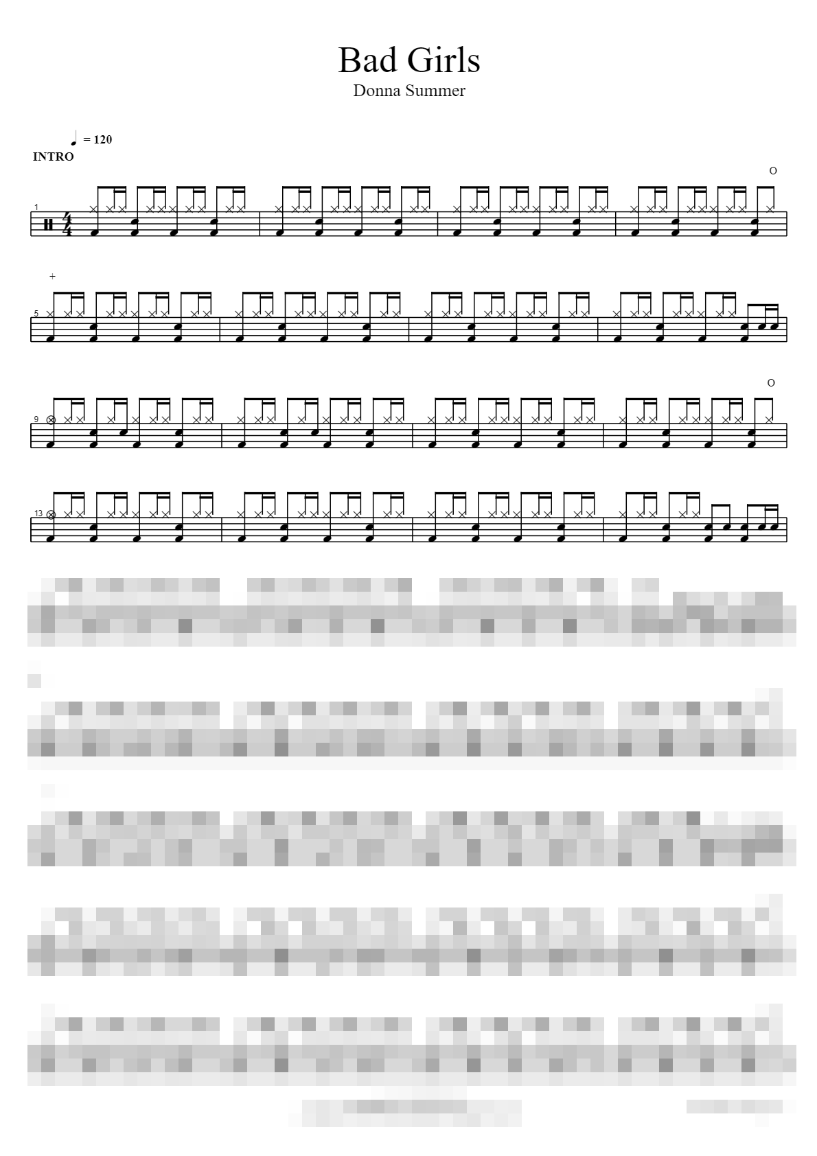 Bad Girls Sheet Music Preview