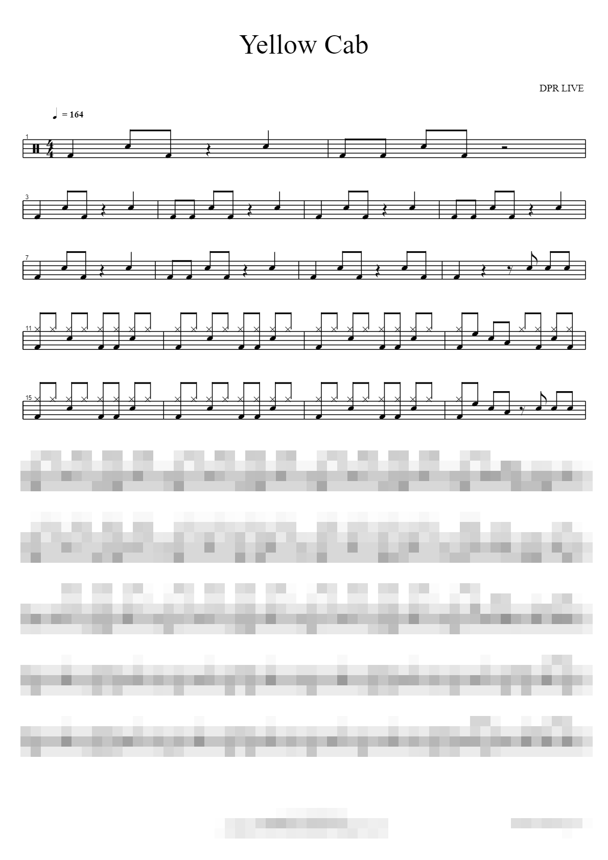 Yellow Cab Sheet Music Preview