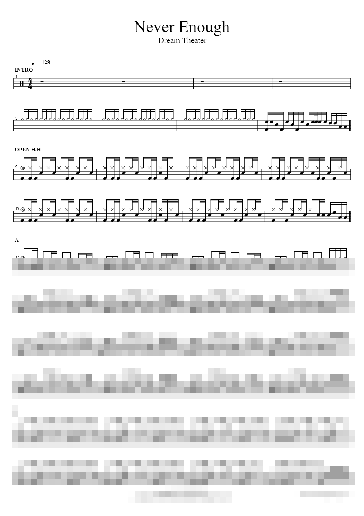 Never Enough Sheet Music Preview