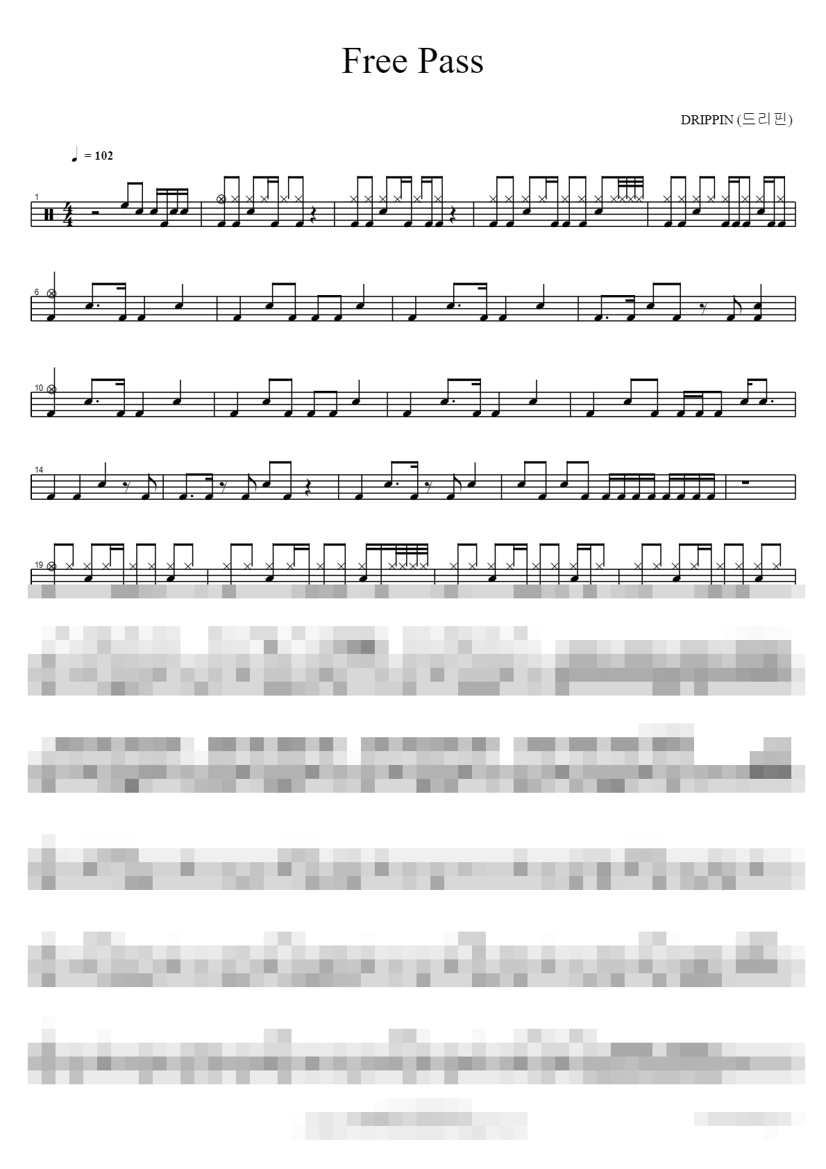 Free Pass Sheet Music Preview
