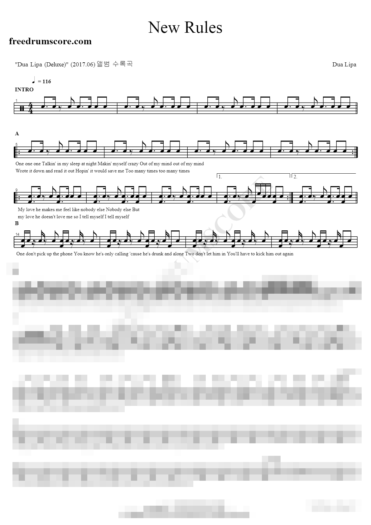 New Rules Sheet Music Preview