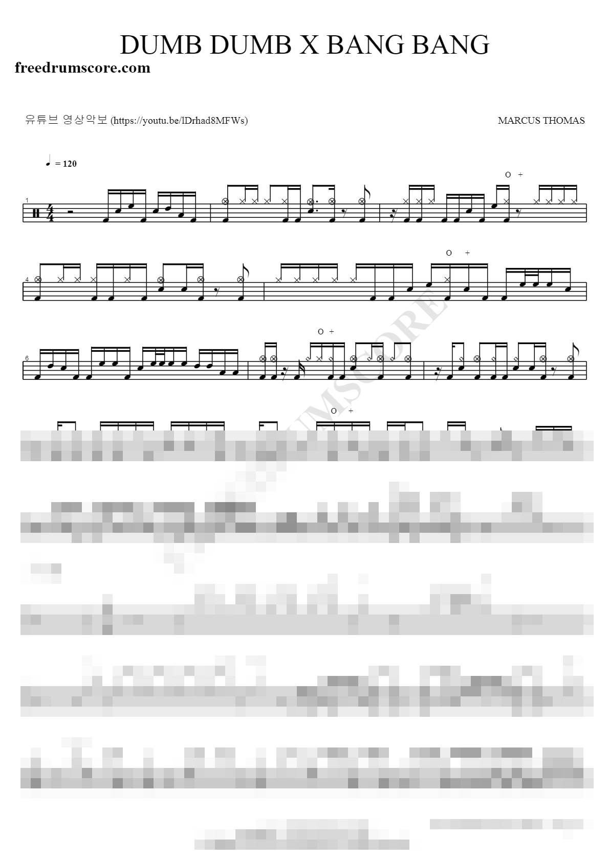 DUMB DUMB X BANG BANG Sheet Music Preview