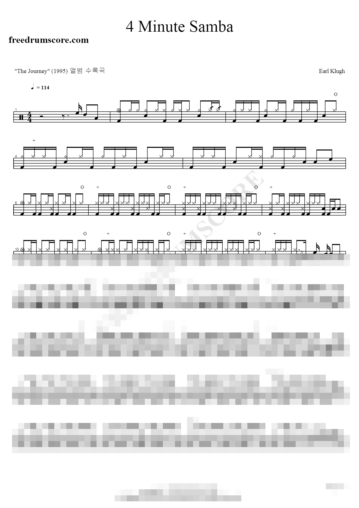 4 Minute Samba Sheet Music Preview