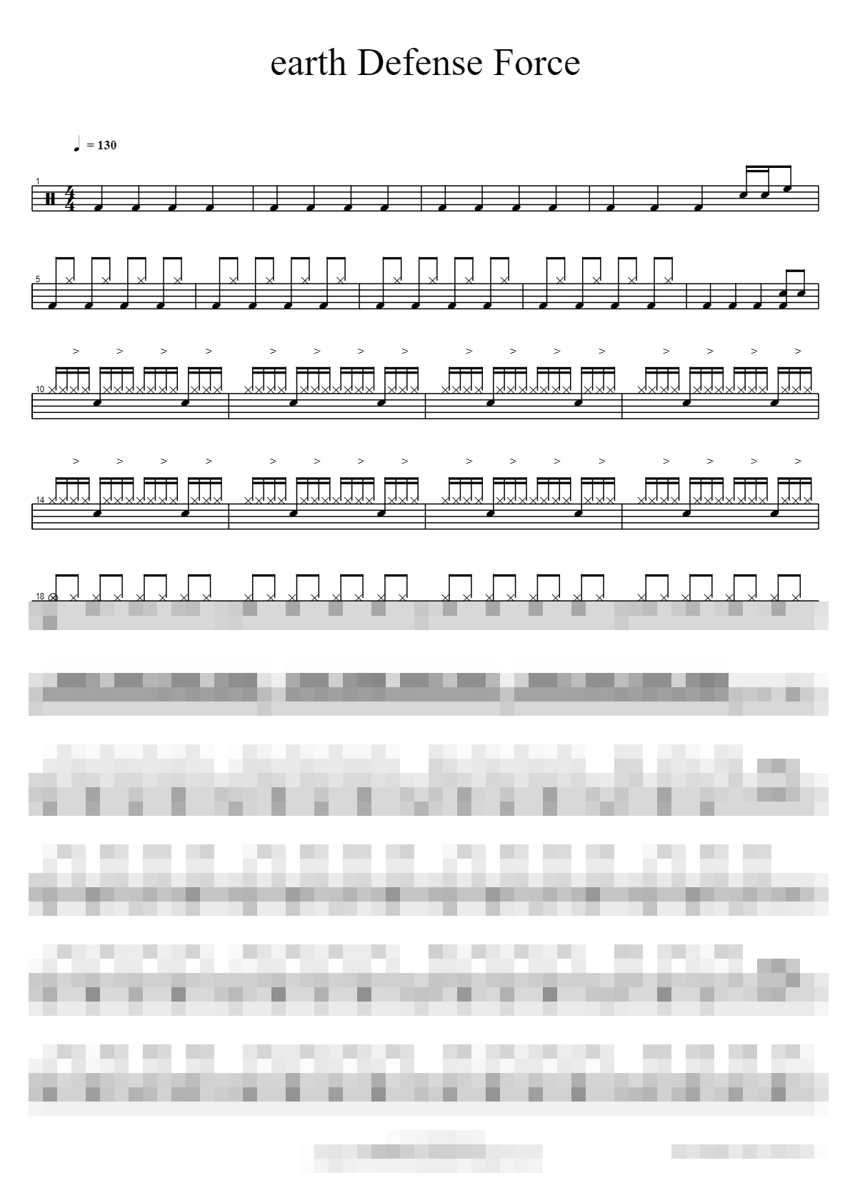 earth Defense Force Sheet Music Preview