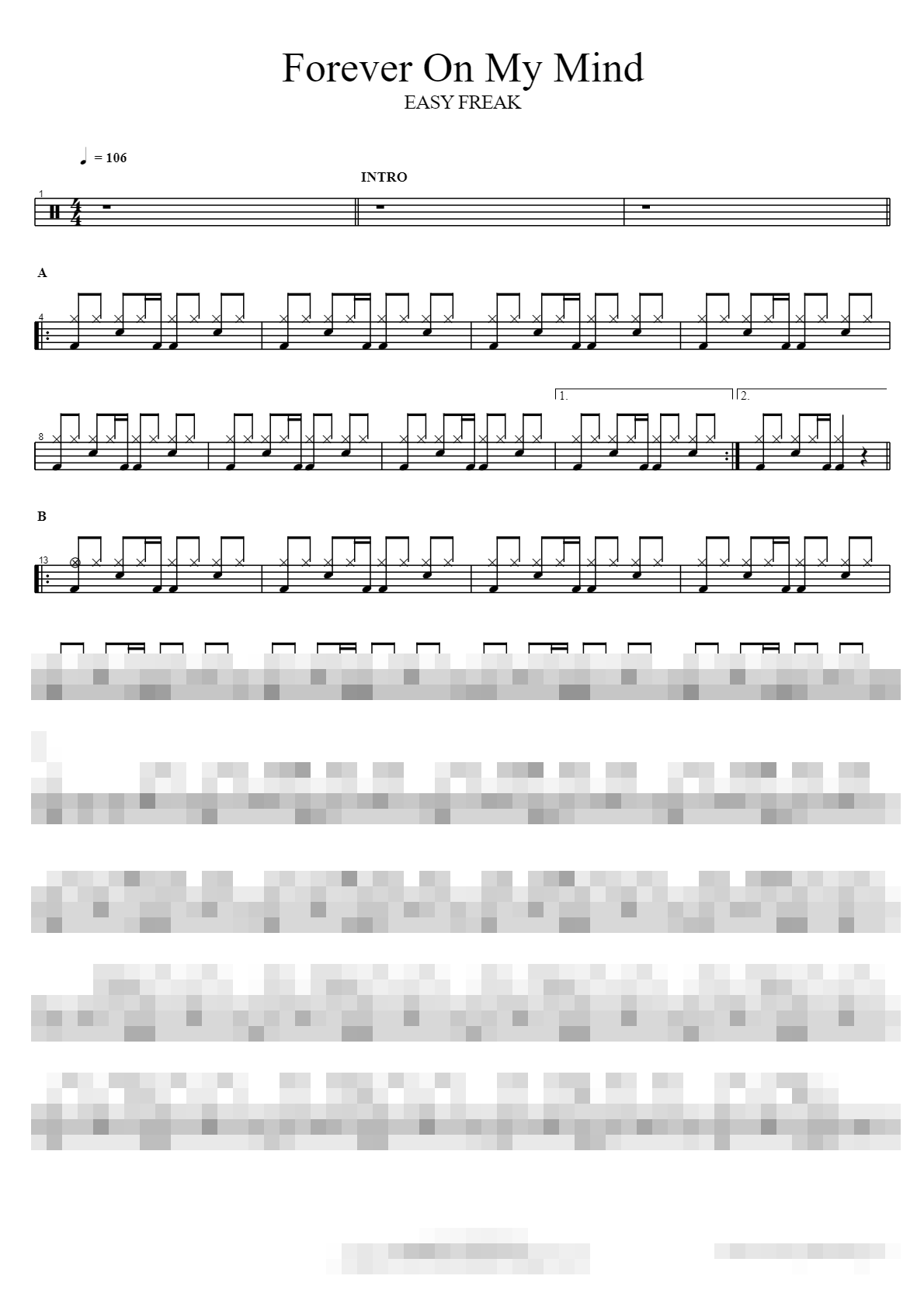 Forever On My Mind Sheet Music Preview