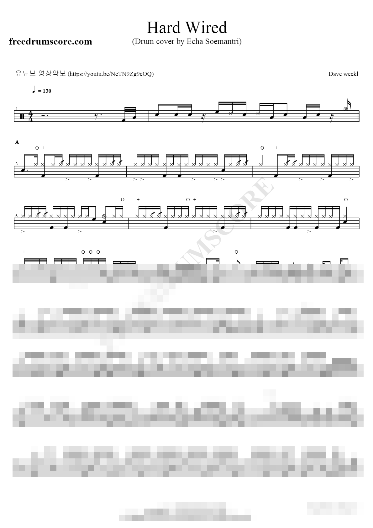 Hard Wired Sheet Music Preview