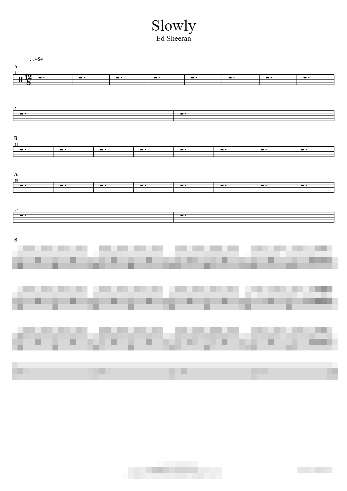 Slowly Sheet Music Preview