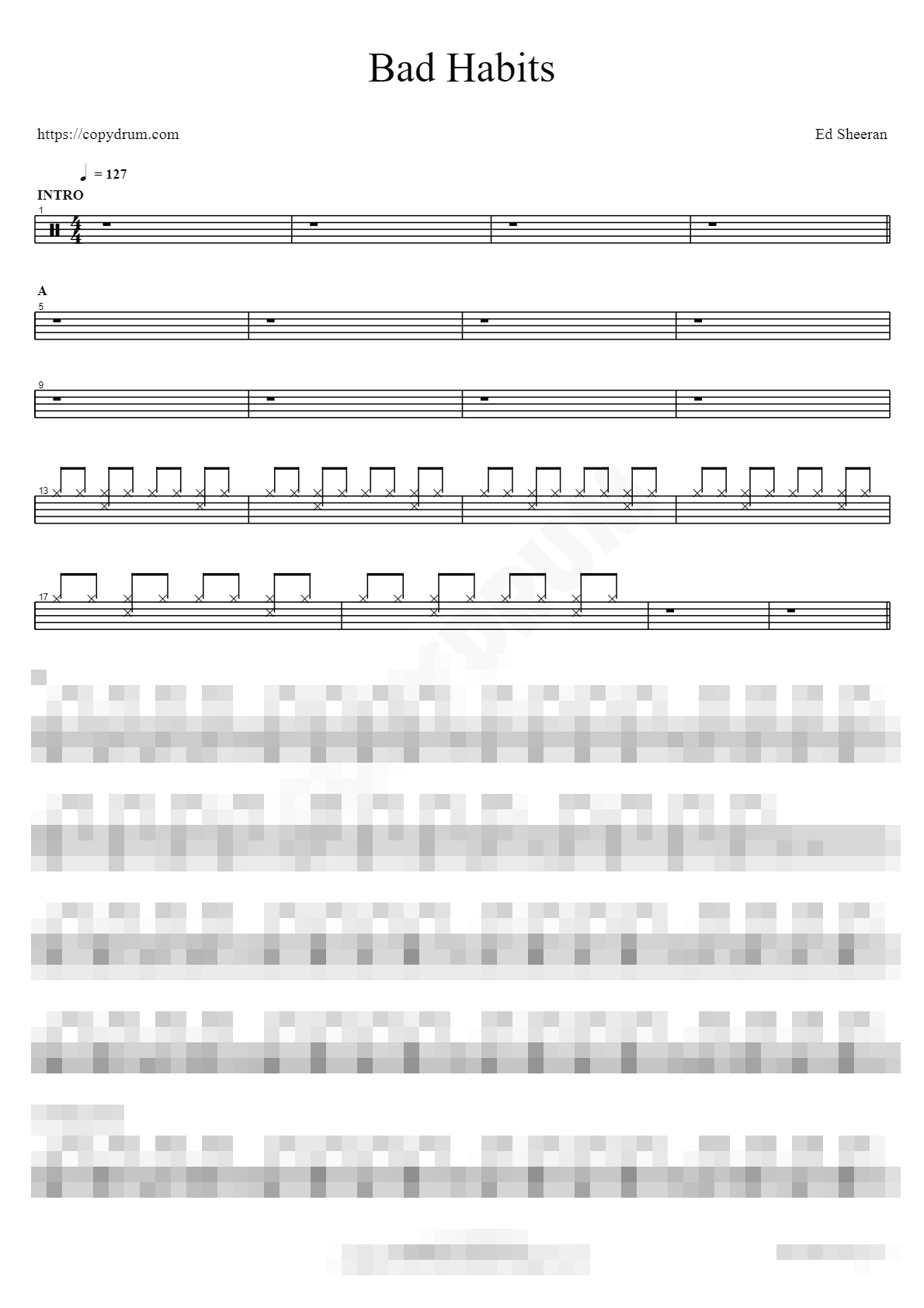 Bad Habits Sheet Music Preview