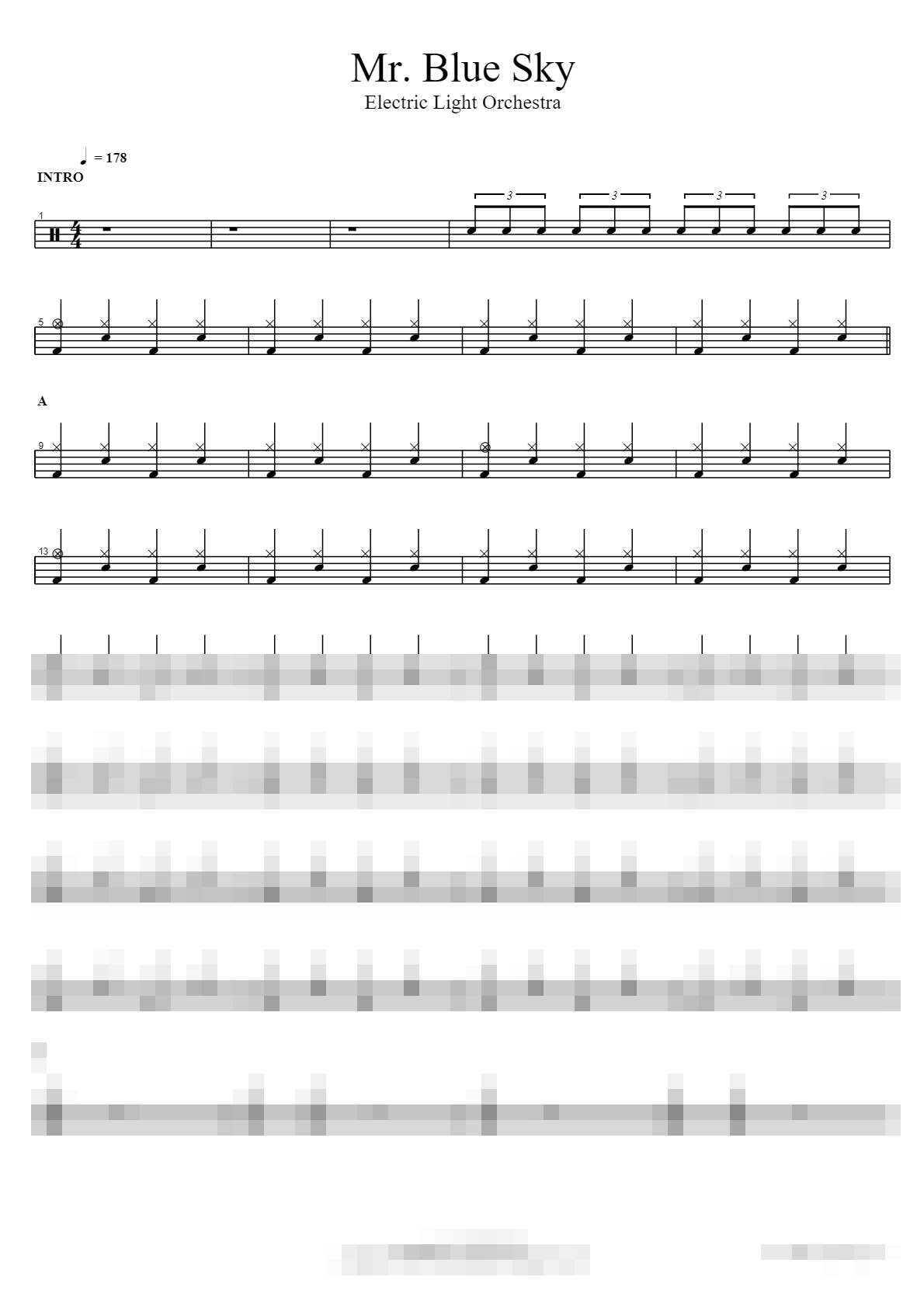 Mr. Blue Sky Sheet Music Preview