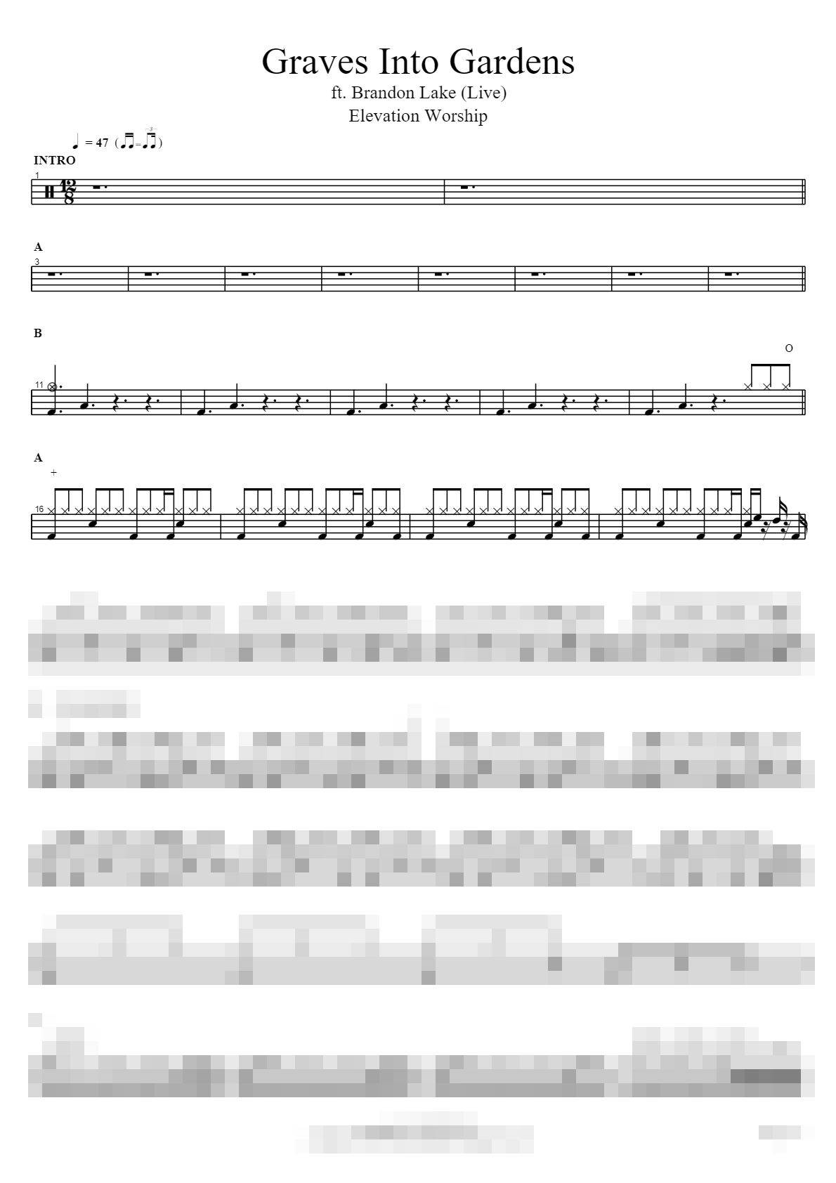 Graves Into Gardens (ft. Brandon Lake Live) Sheet Music Preview
