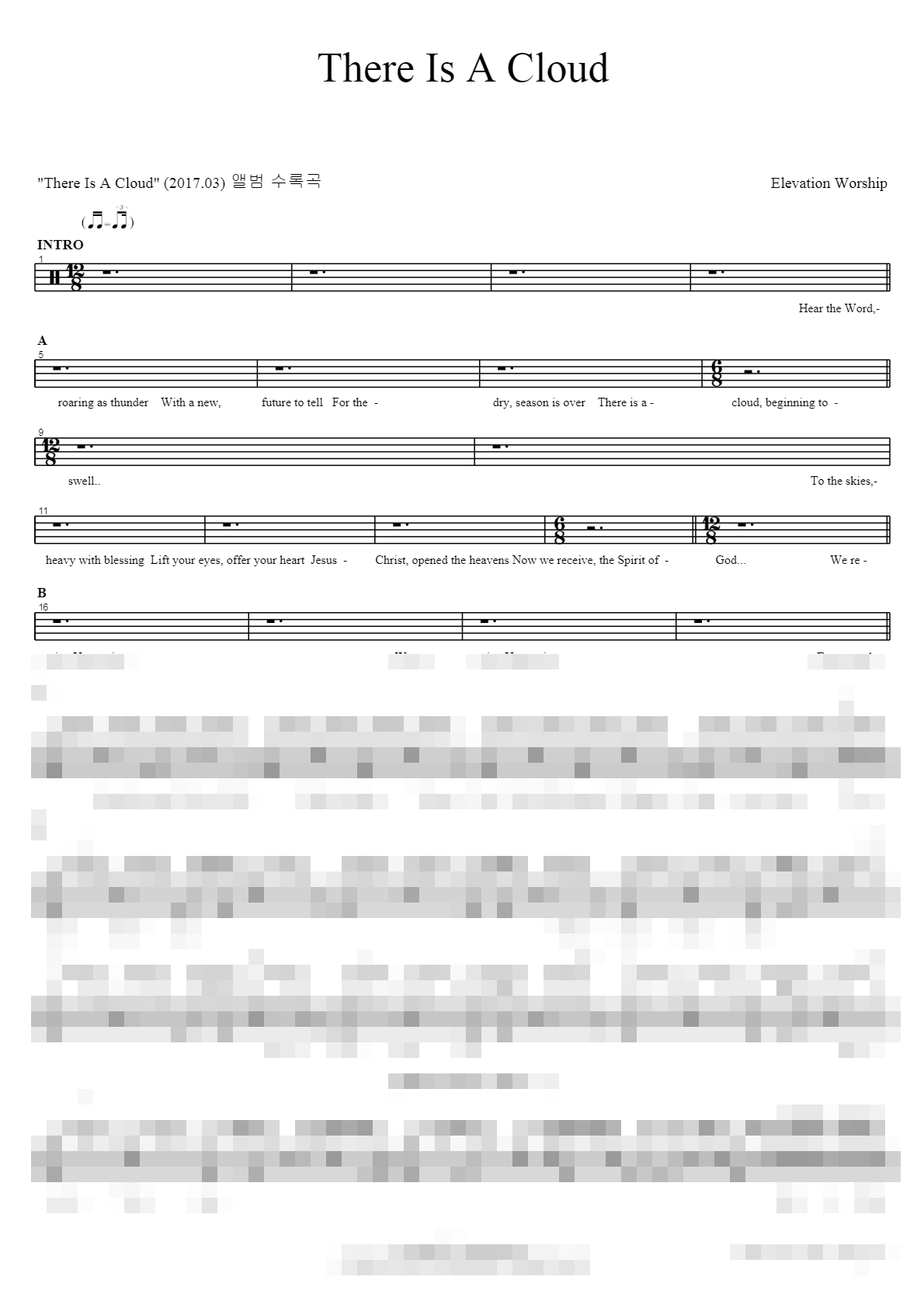 There Is A Cloud Sheet Music Preview