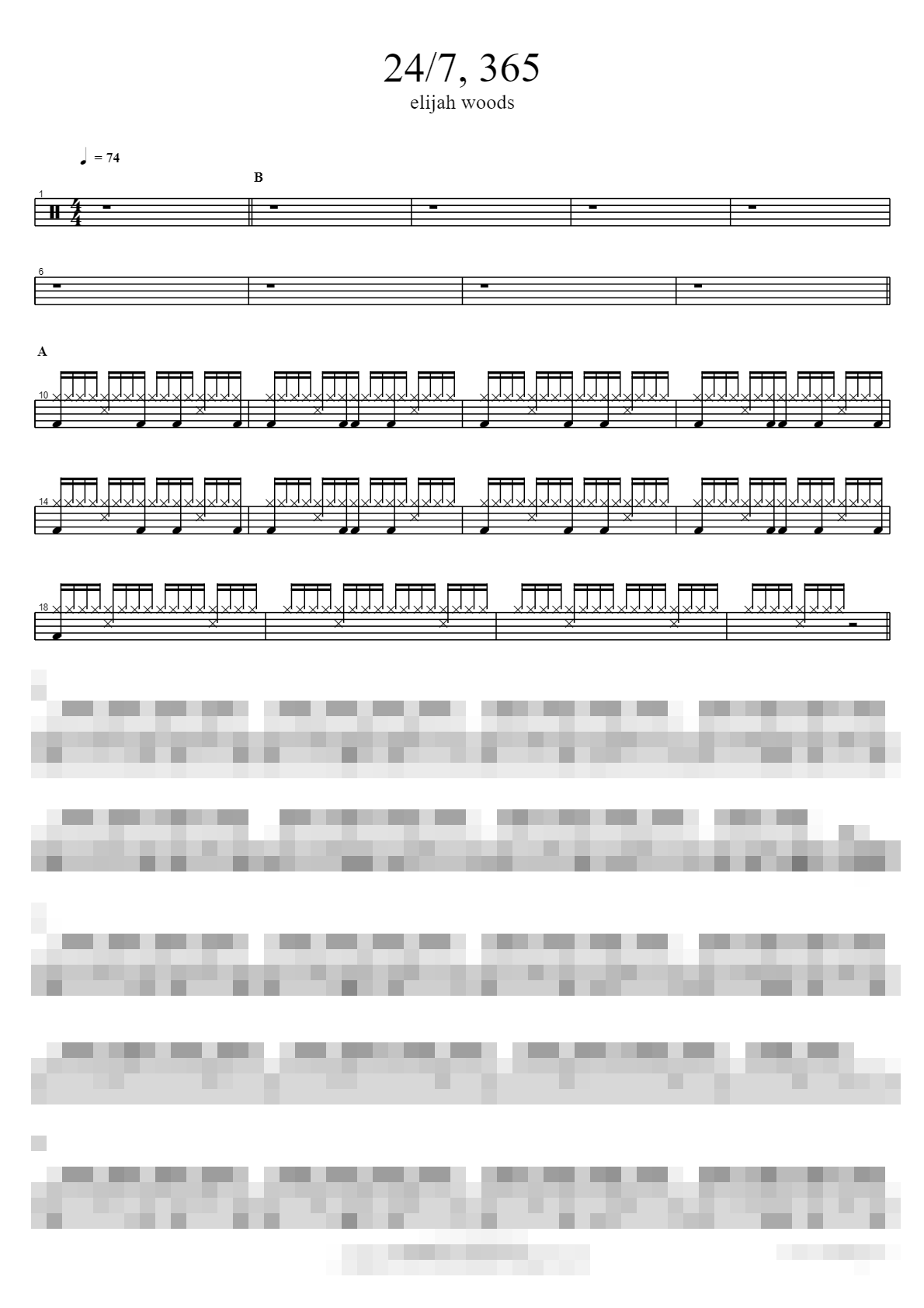 24/7, 365 Sheet Music Preview