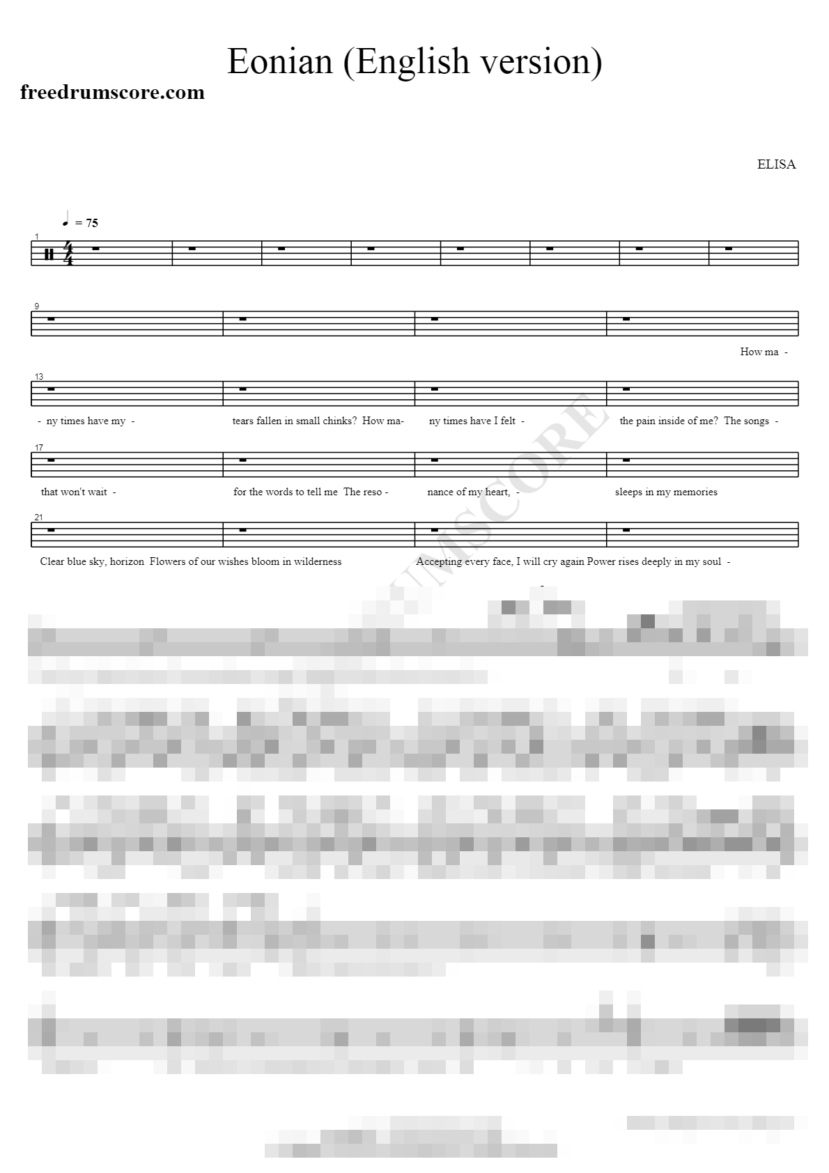 Eonian Sheet Music Preview