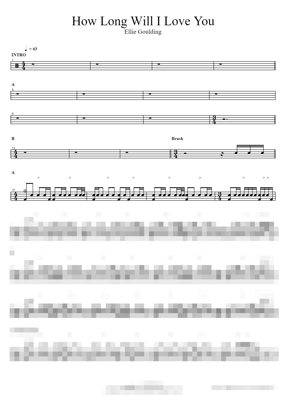 How Long Will I Love You Sheet Music Preview