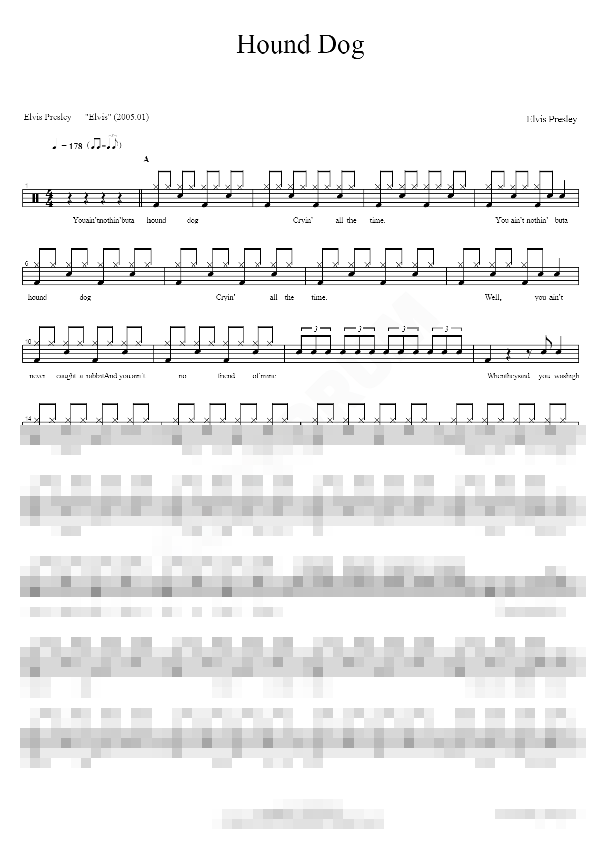 Hound Dog Sheet Music Preview