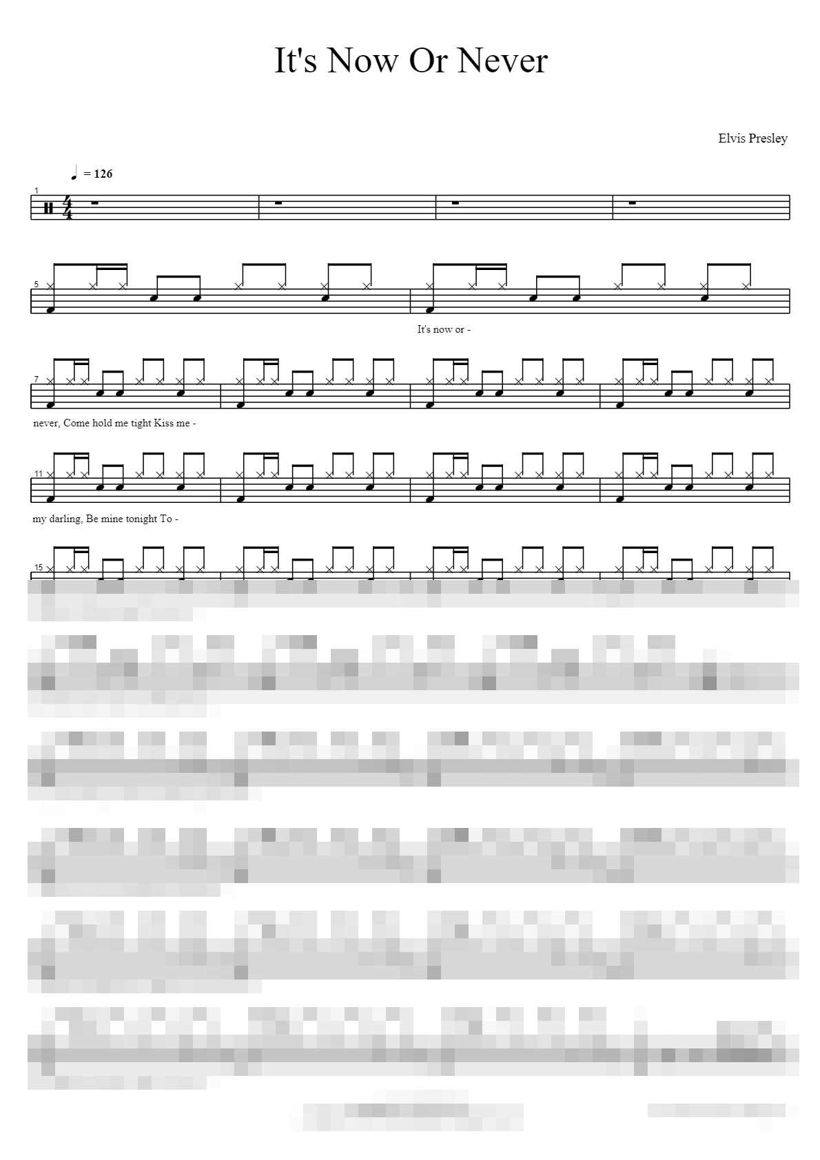 It's Now Or Never Sheet Music Preview