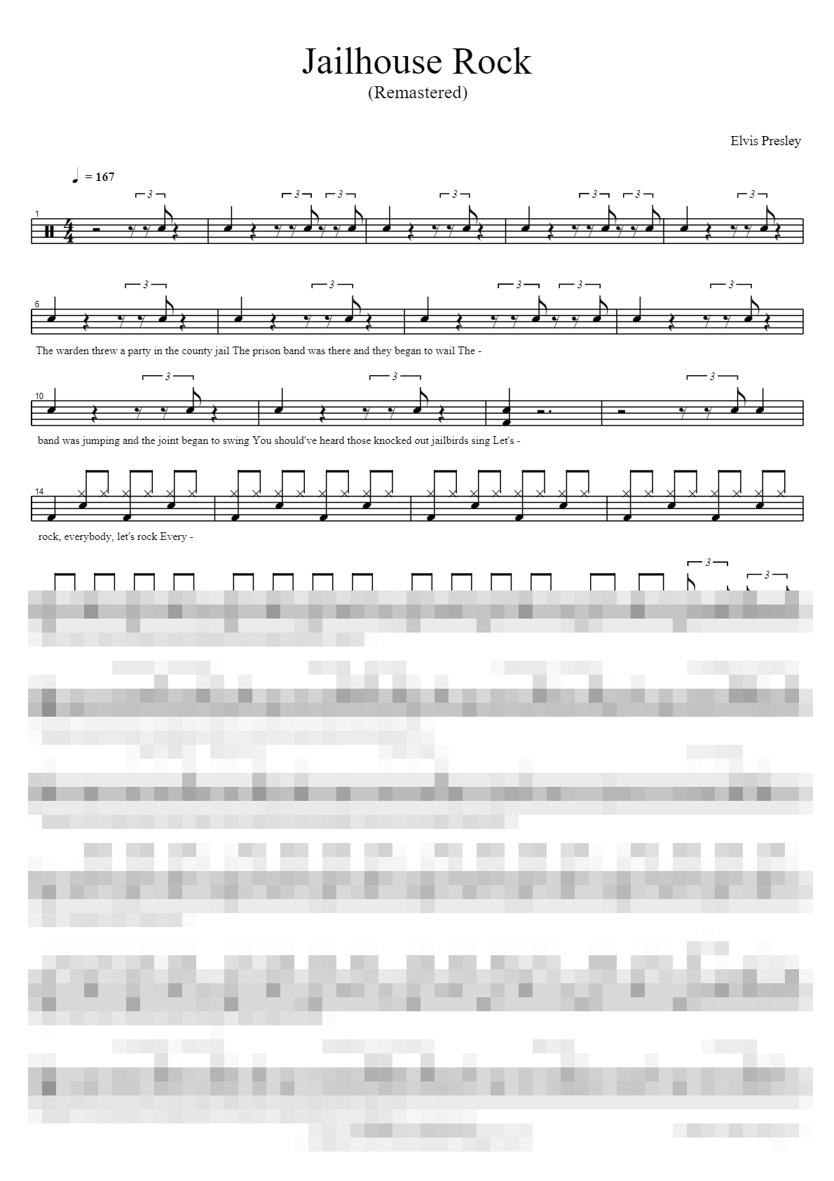 Jailhouse Rock (Remastered) Sheet Music Preview