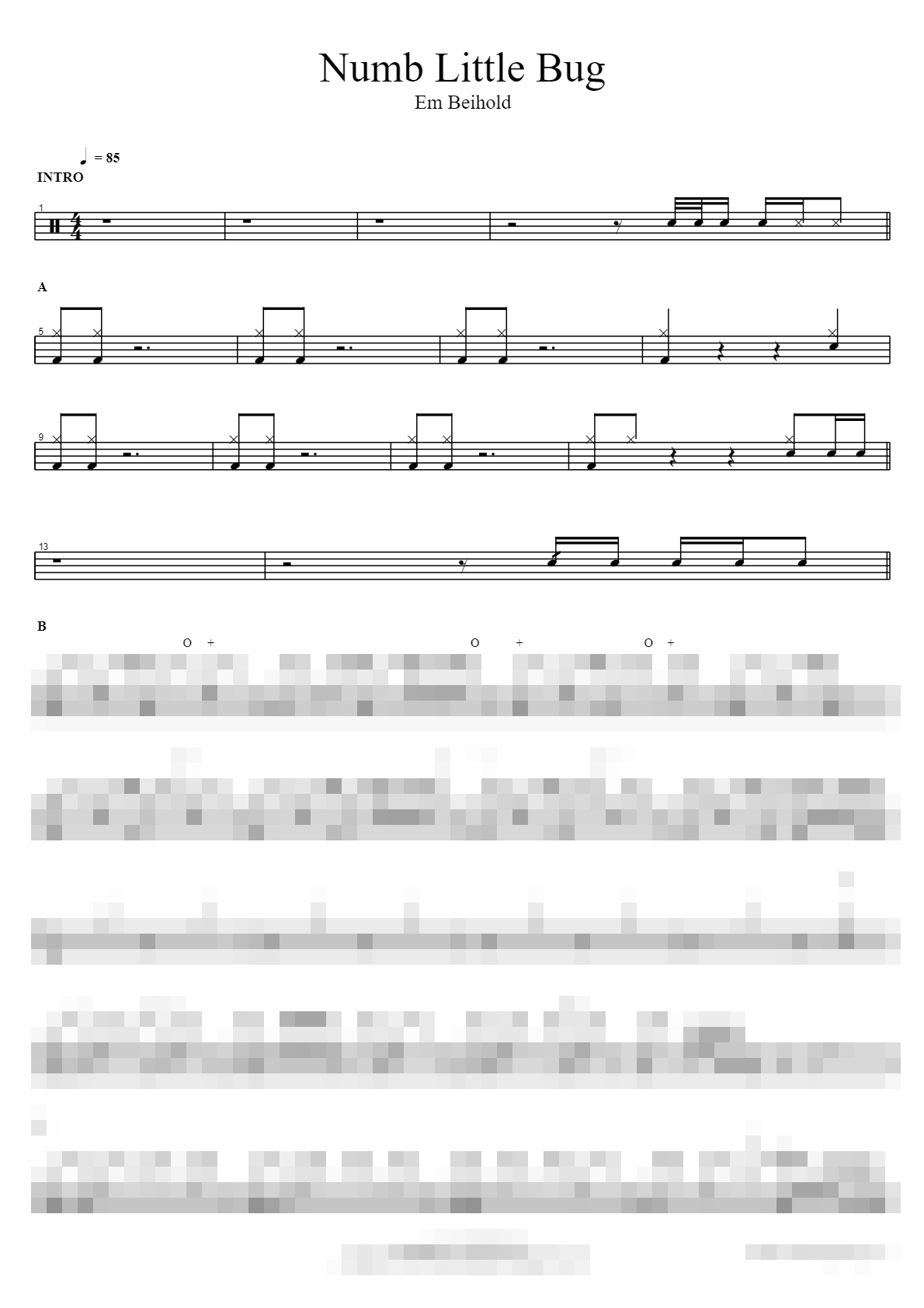 Numb Little Bug Sheet Music Preview