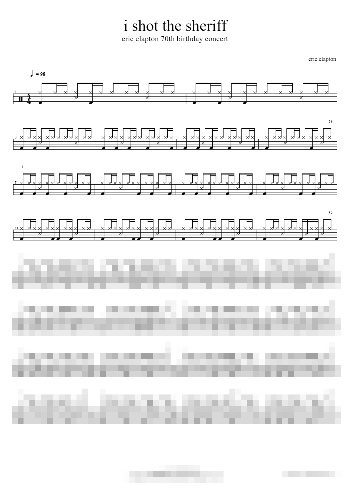 i shot the sheriff' Sheet Music Preview