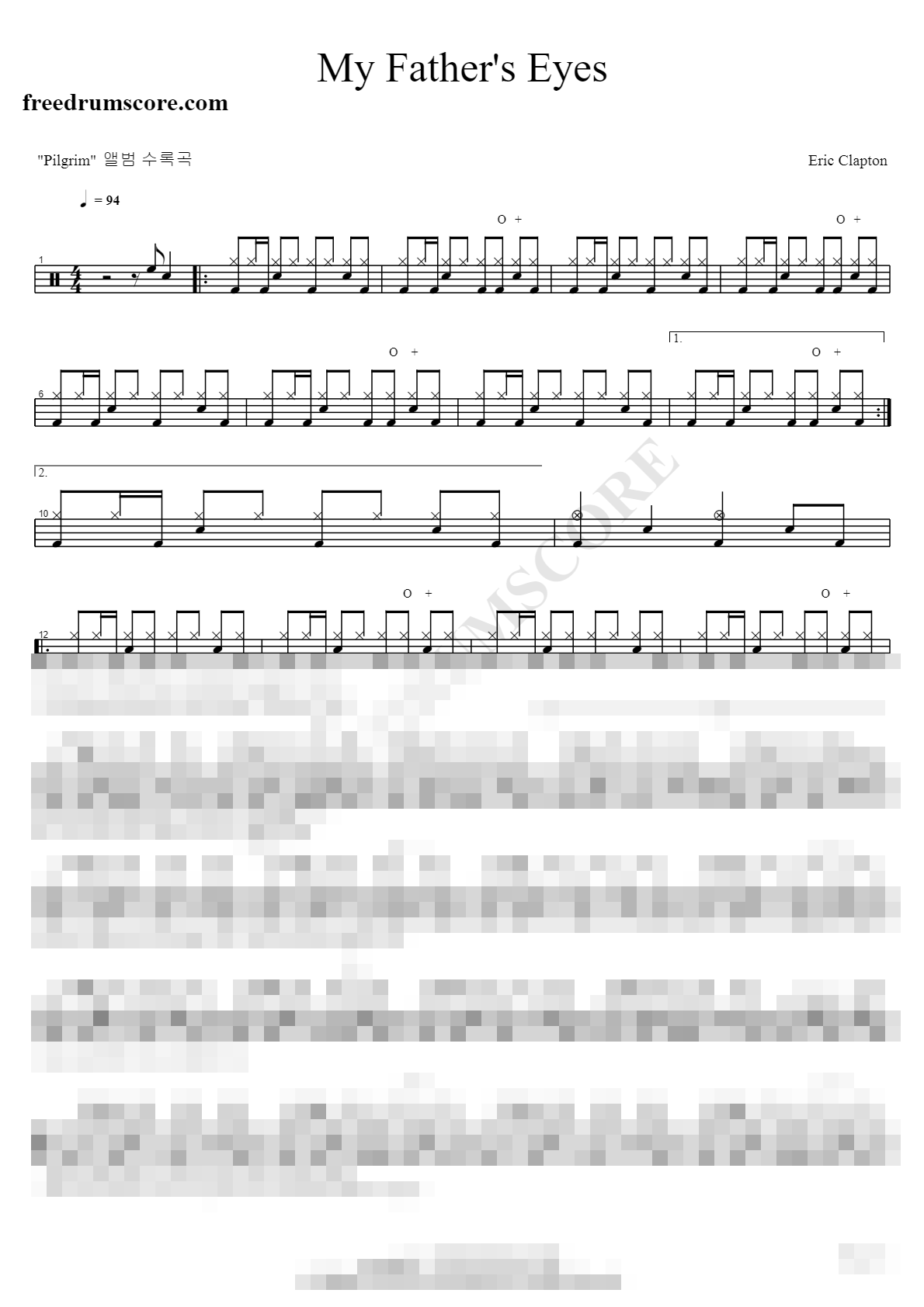 My Father's Eyes Sheet Music Preview