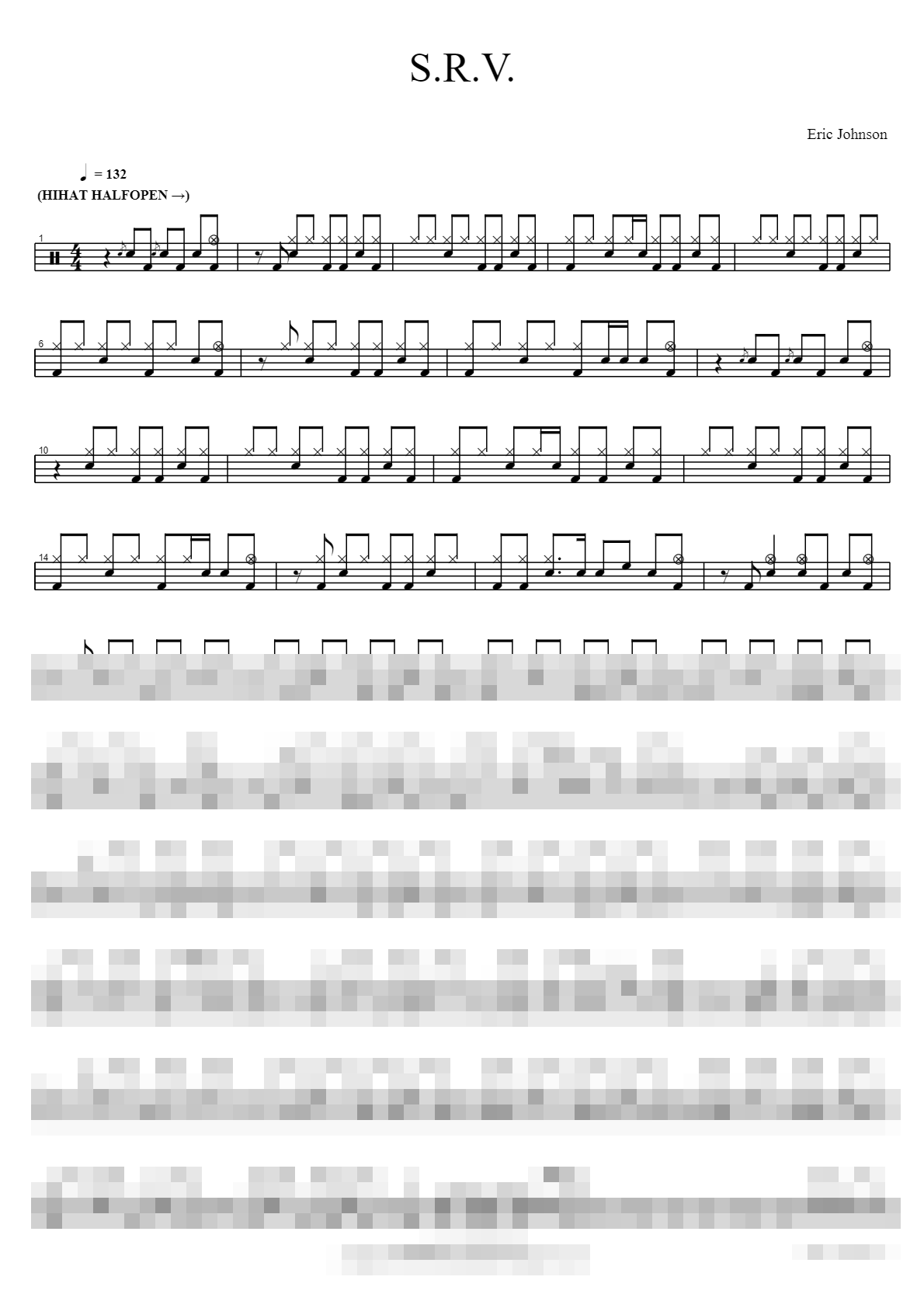 S.R.V Sheet Music Preview