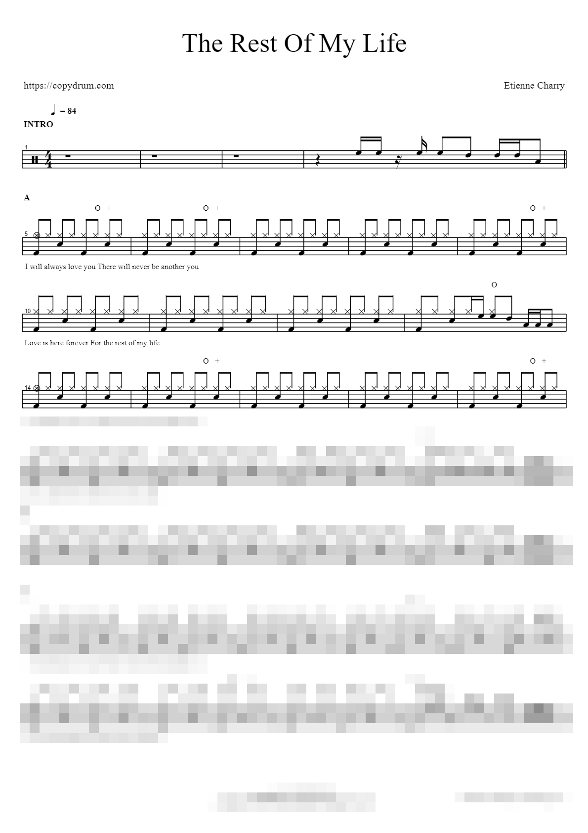 The Rest Of My Life Sheet Music Preview