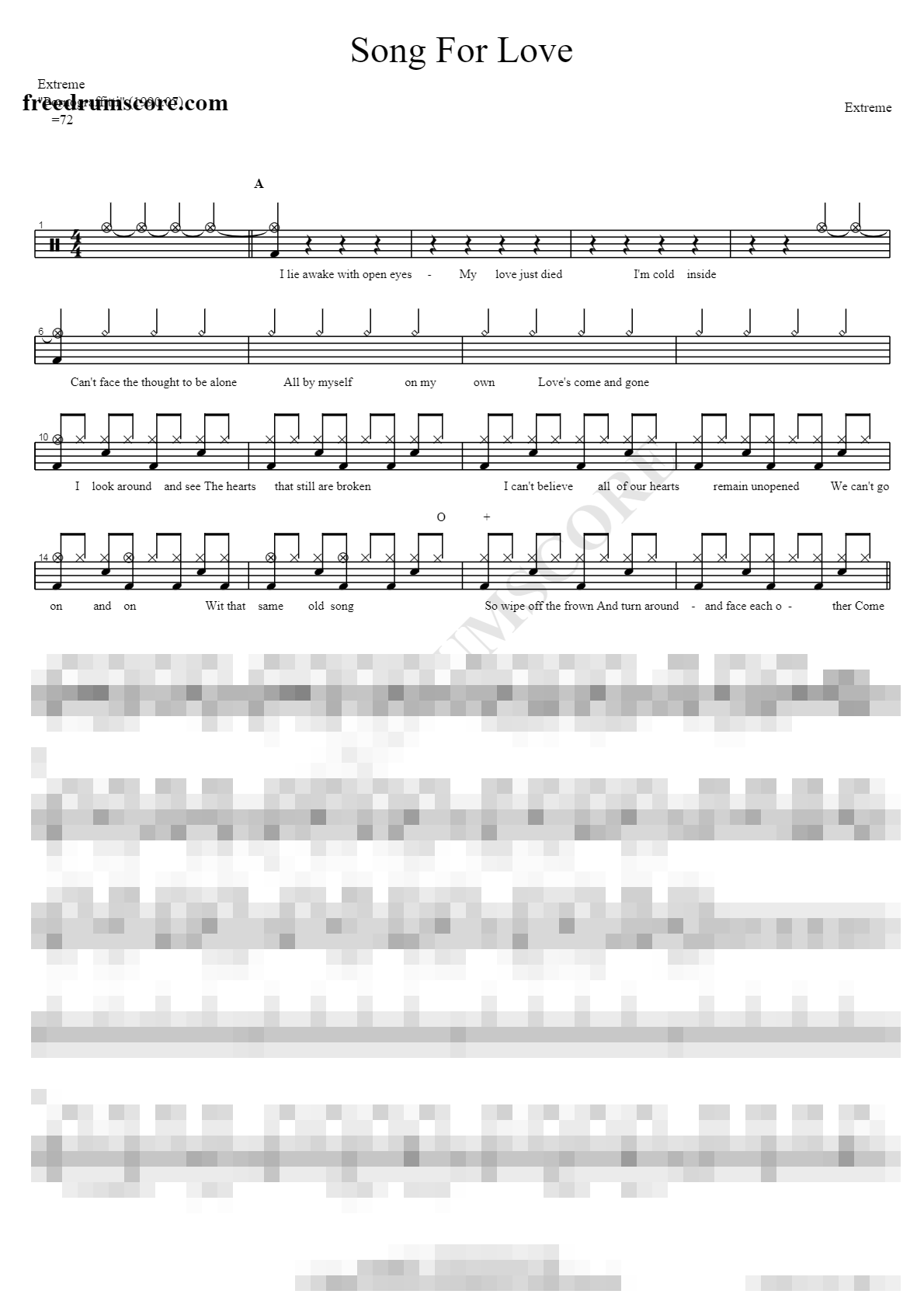Song For Love Sheet Music Preview