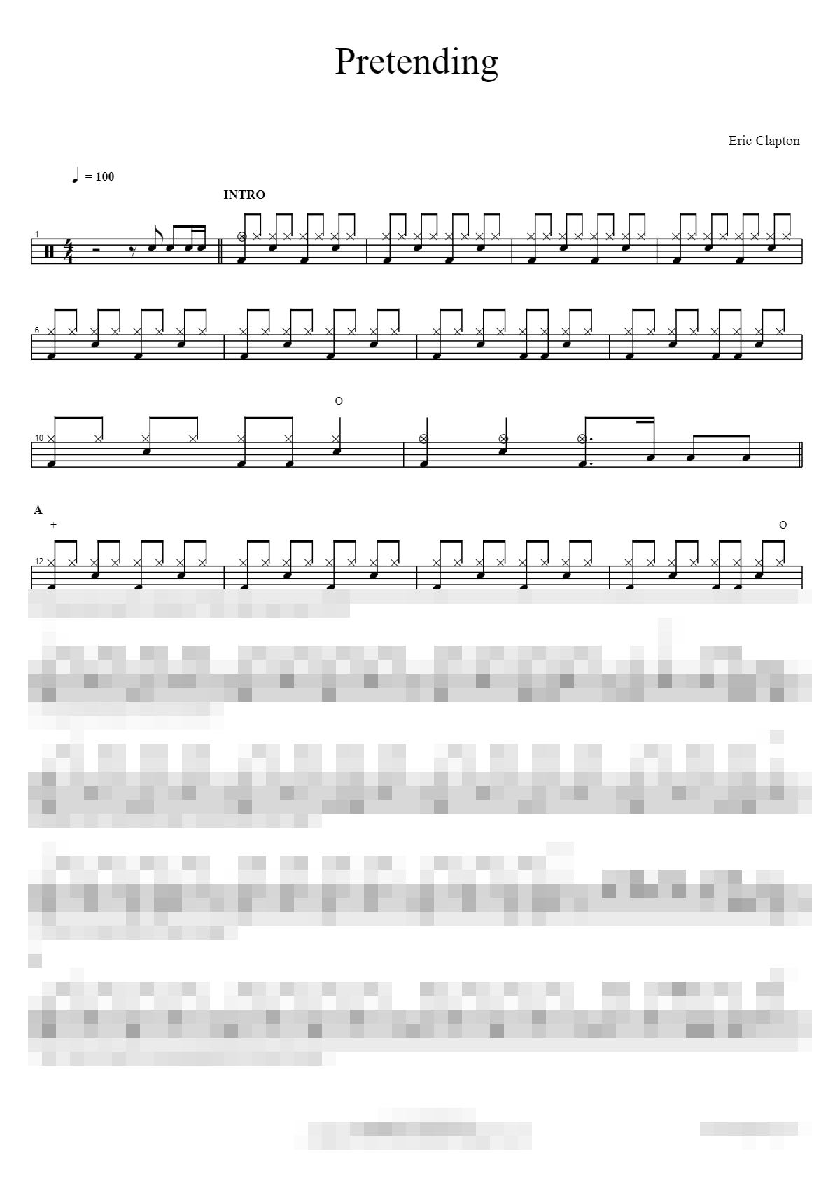 Pretending Sheet Music Preview