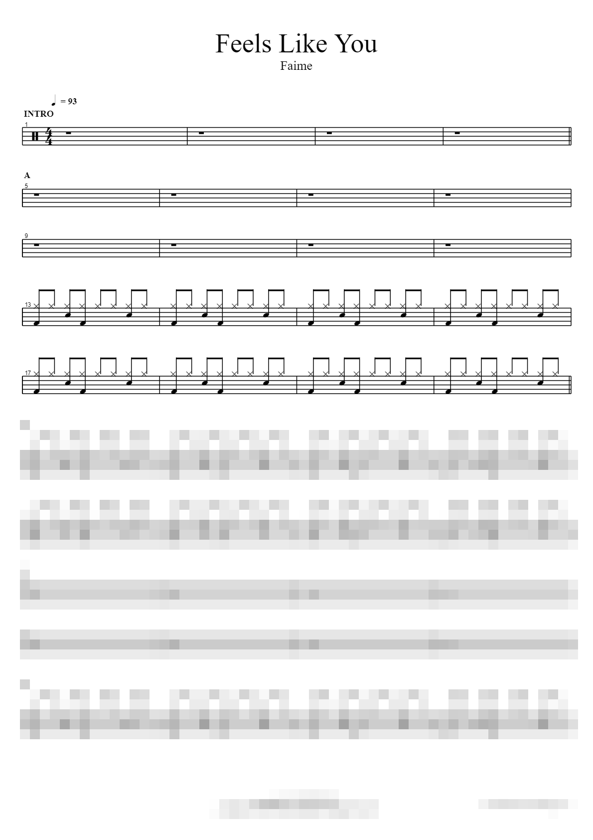 Feels Like You Sheet Music Preview